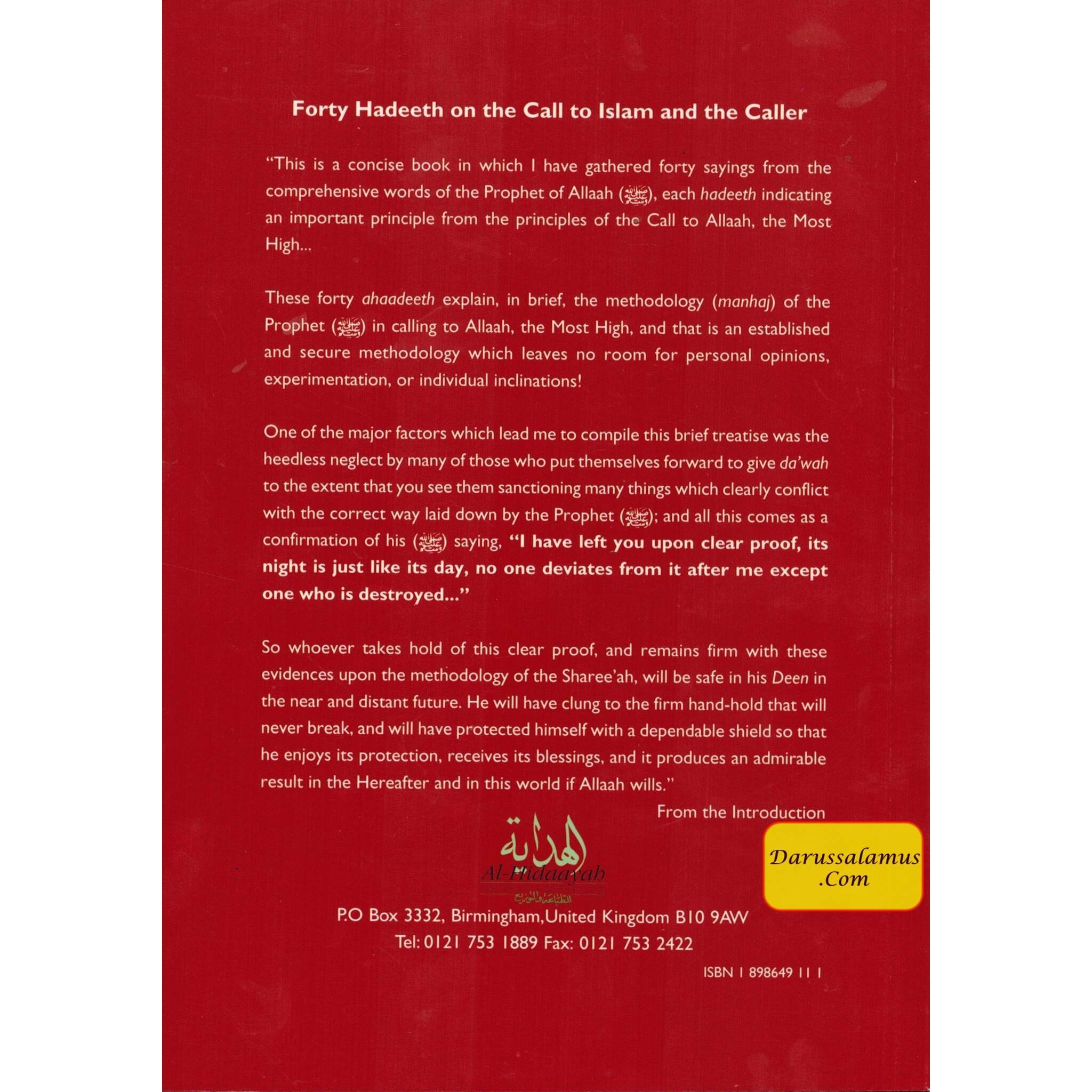 Forty Hadeeth On The Call to Islam and the Caller By Shaikh Alee Hasan Alee Abdul Hameed、mySite、topwebapps