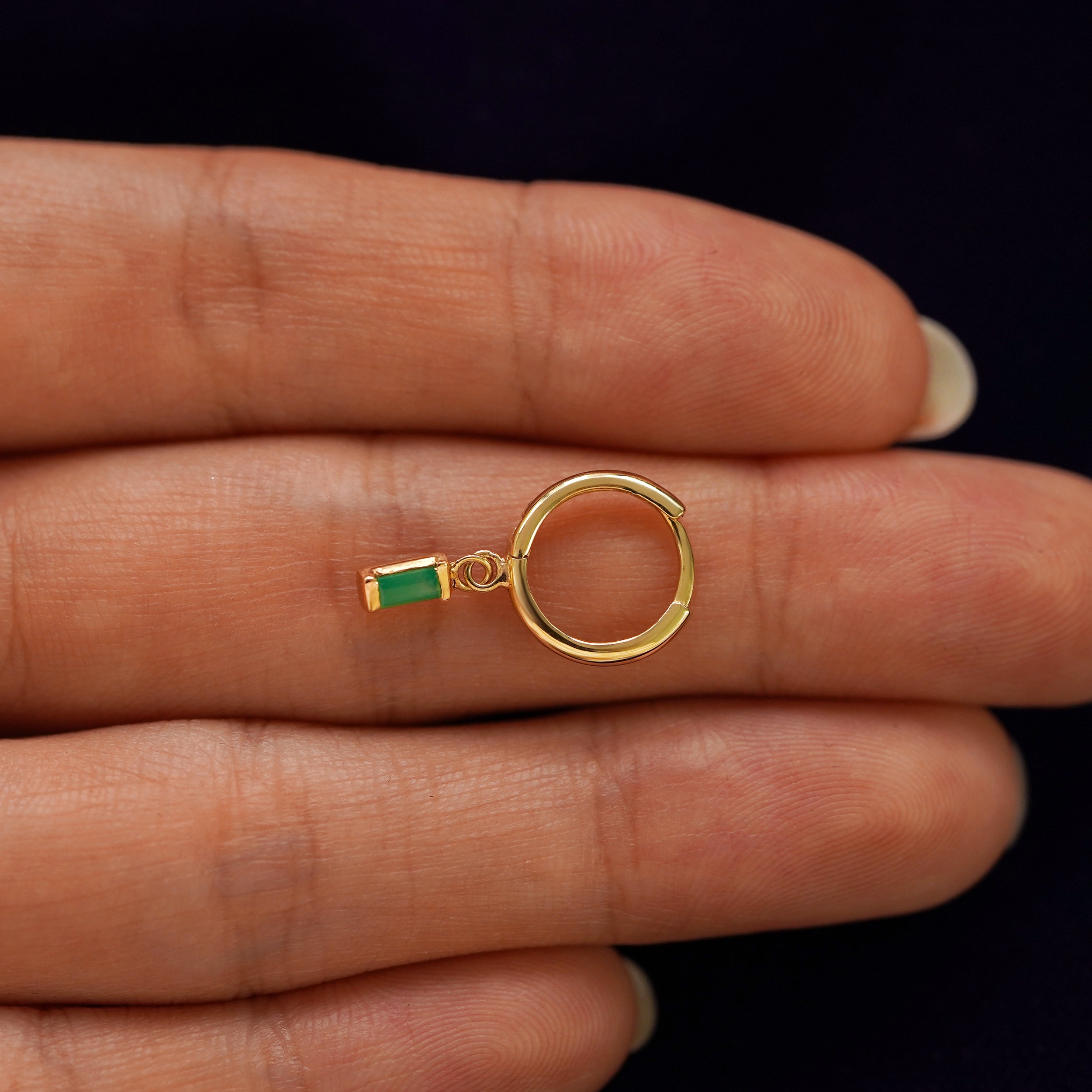 Baguette Emerald Dangle Hoop、mySite、hinf8tx79