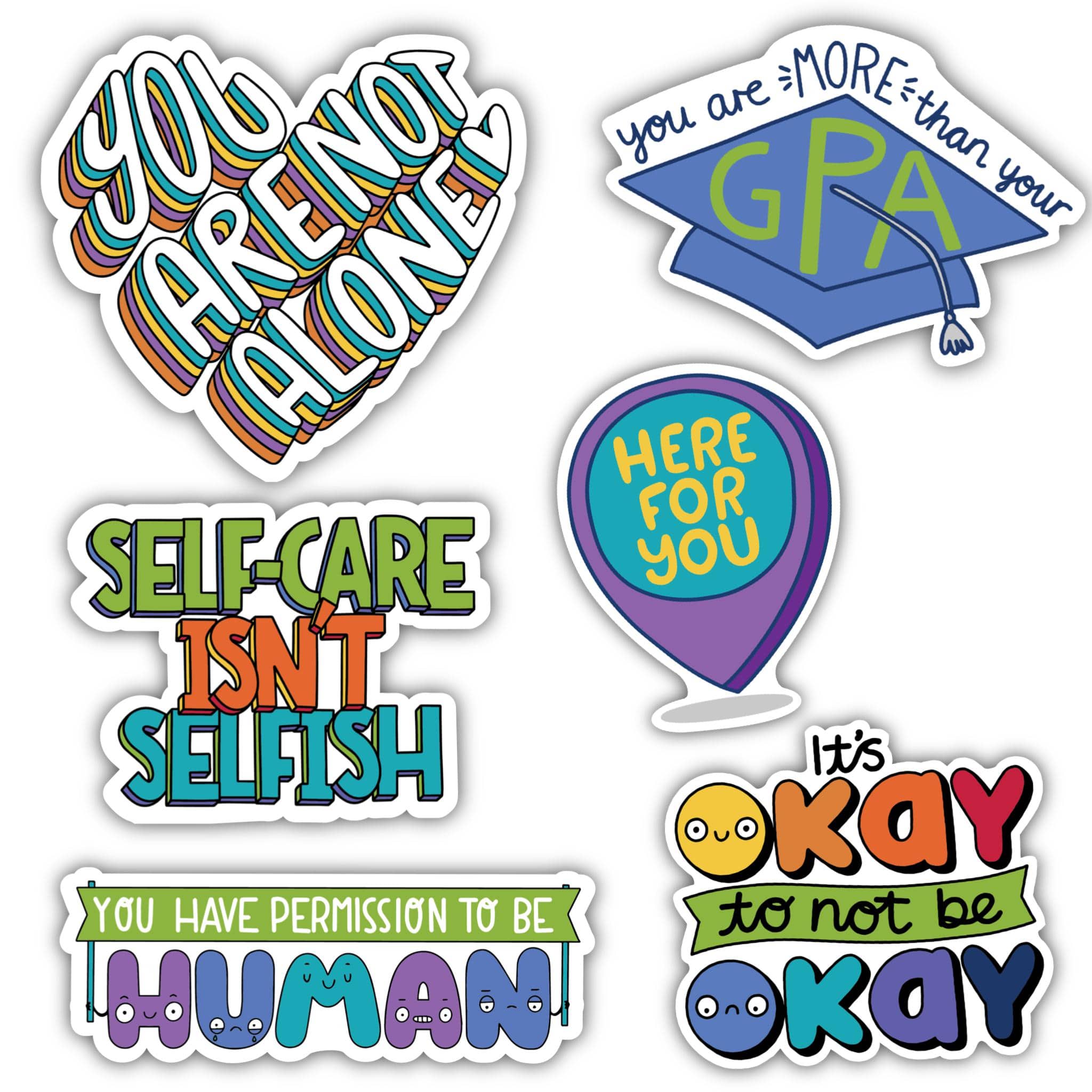  Mental Health Awareness Sticker 6 Pack - Big Moods x Active Minds、mySite、elrpsem3k