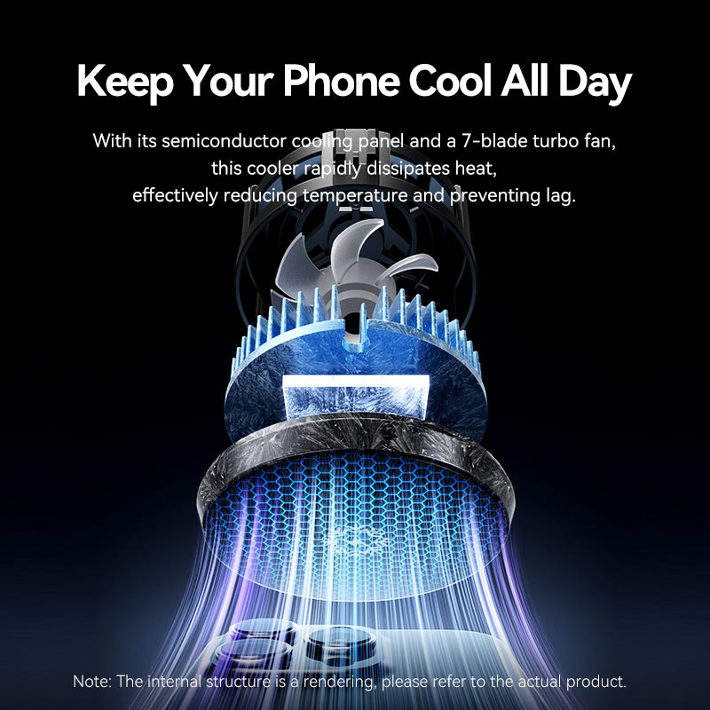 Vention Magnetic Mobile Phone Cooler with 3-Gear Adjustment Black LED Display Type、mySite、fannypackpong