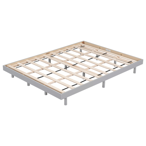 Modern Design Full Floating Platform Bed Frame for Walnut Color、、xpatfood
