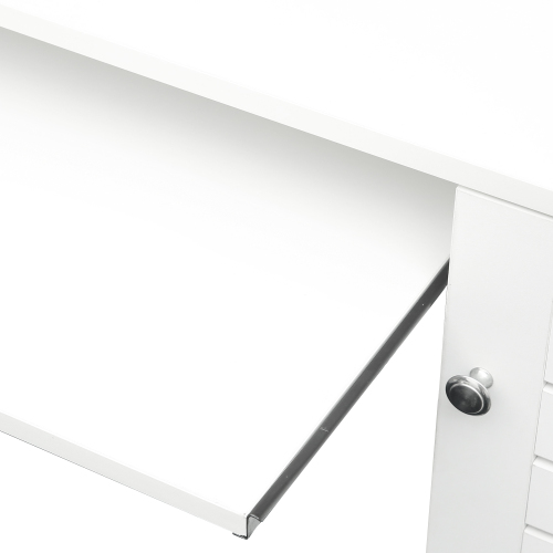 Home Office Computer Desk with Hutch, Antiqued White finish、、casual