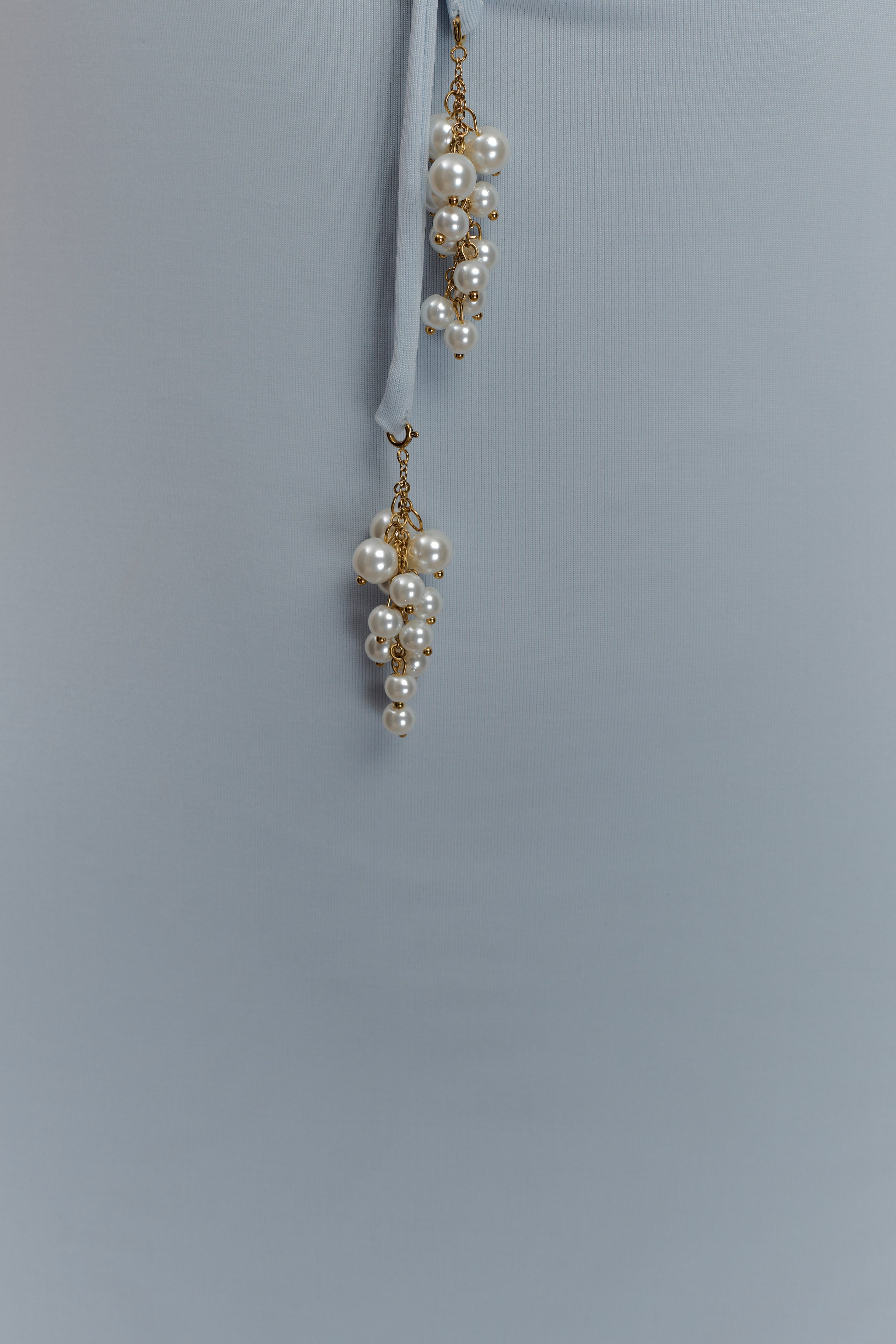 Beryl Slinky Maxi Dress With Pearls - Pale Blue、mySite、solidvoid