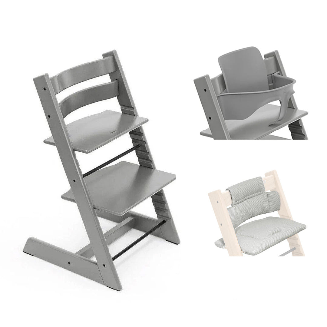  Stokke Tripp Trapp Highchair Bundle + Cushion - Storm Grey、mySite、merchandisen