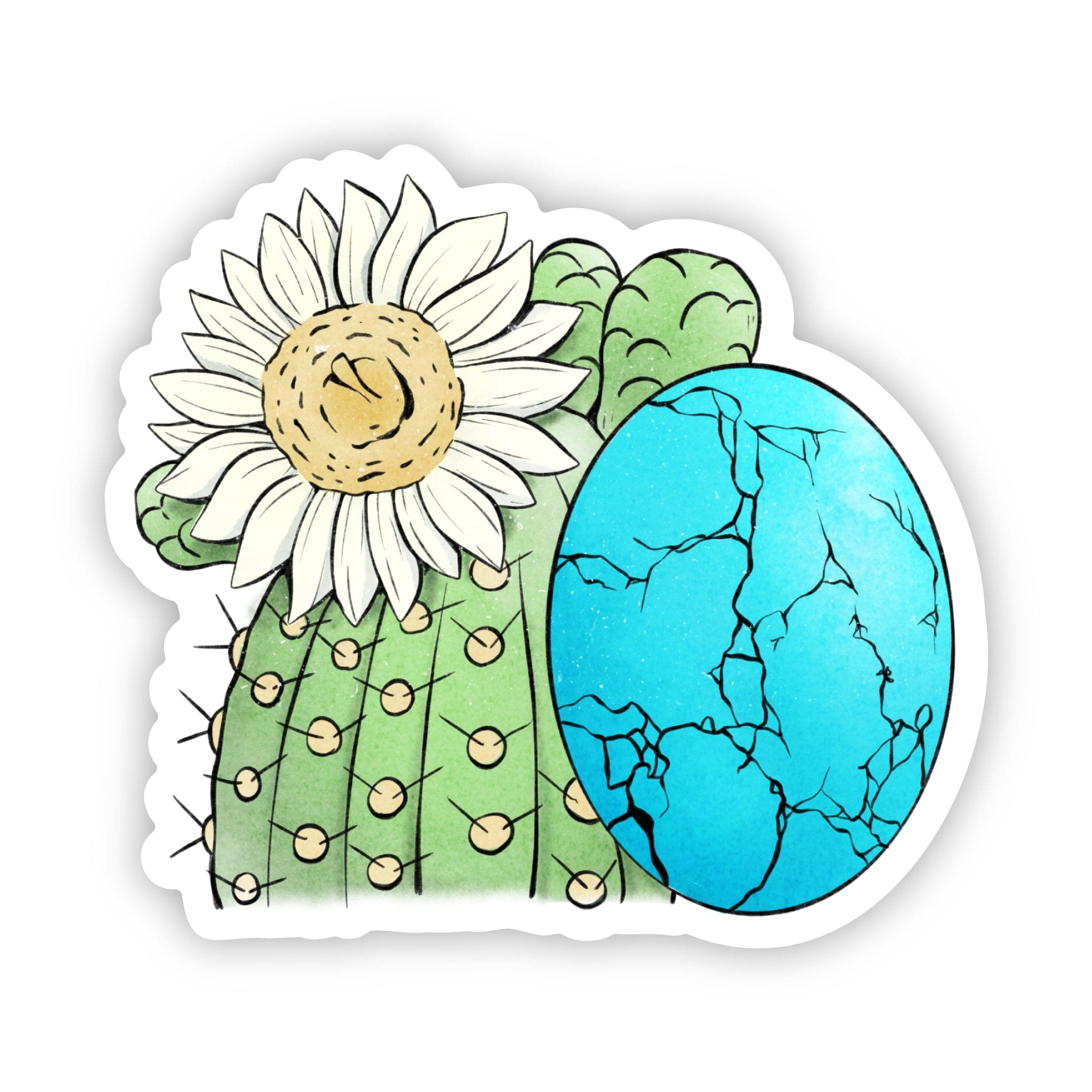  Arizona Turquoise Gem & Cactus Sticker、mySite、elrpsem3k