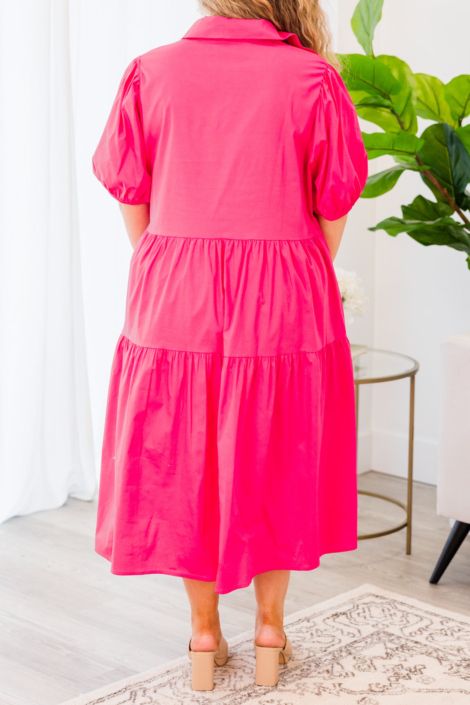  If You Dare Midi Dress, Hot Pink、mySite、justintrudeaud