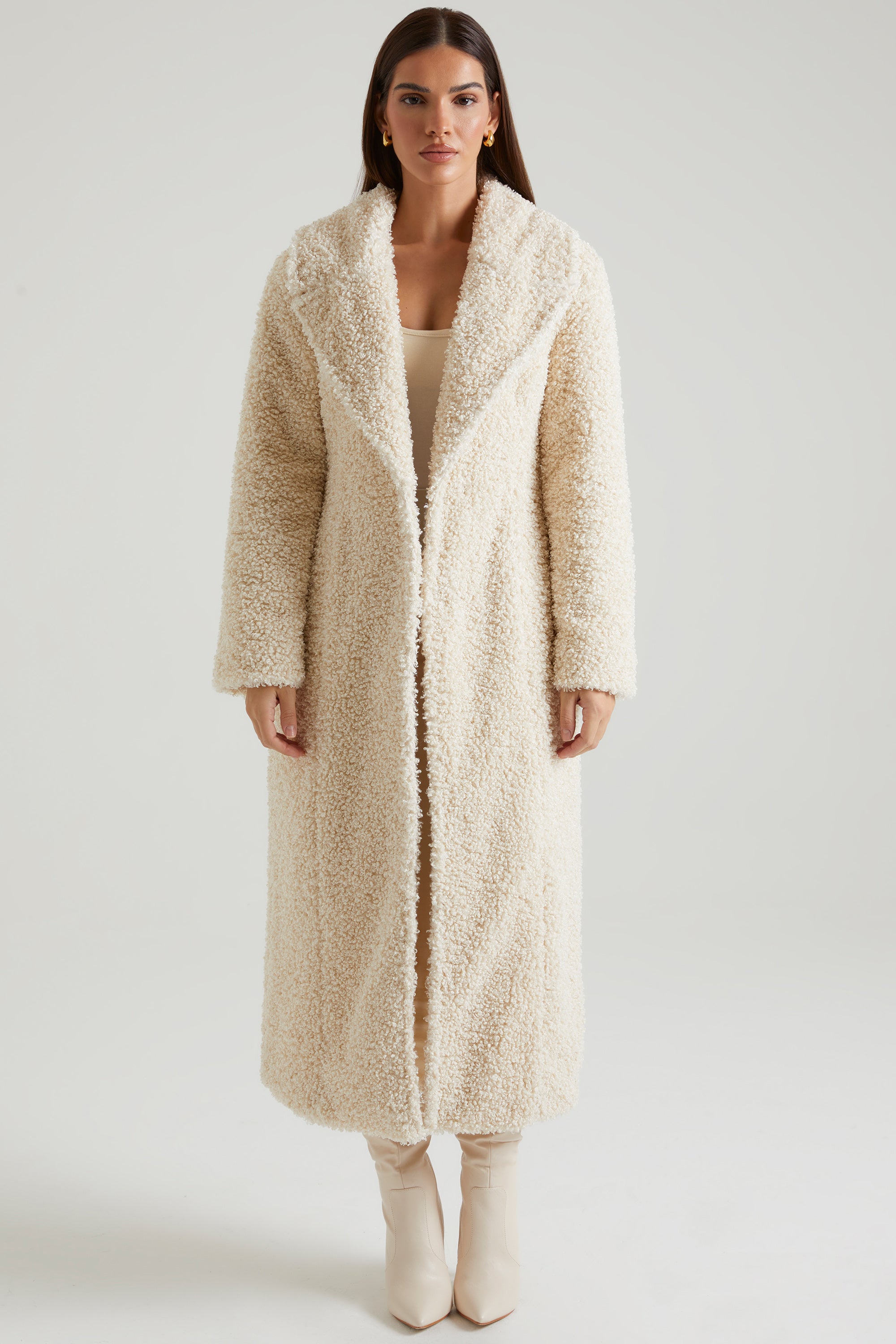 Long Shearling Coat in Cream、mySite、solidvoid