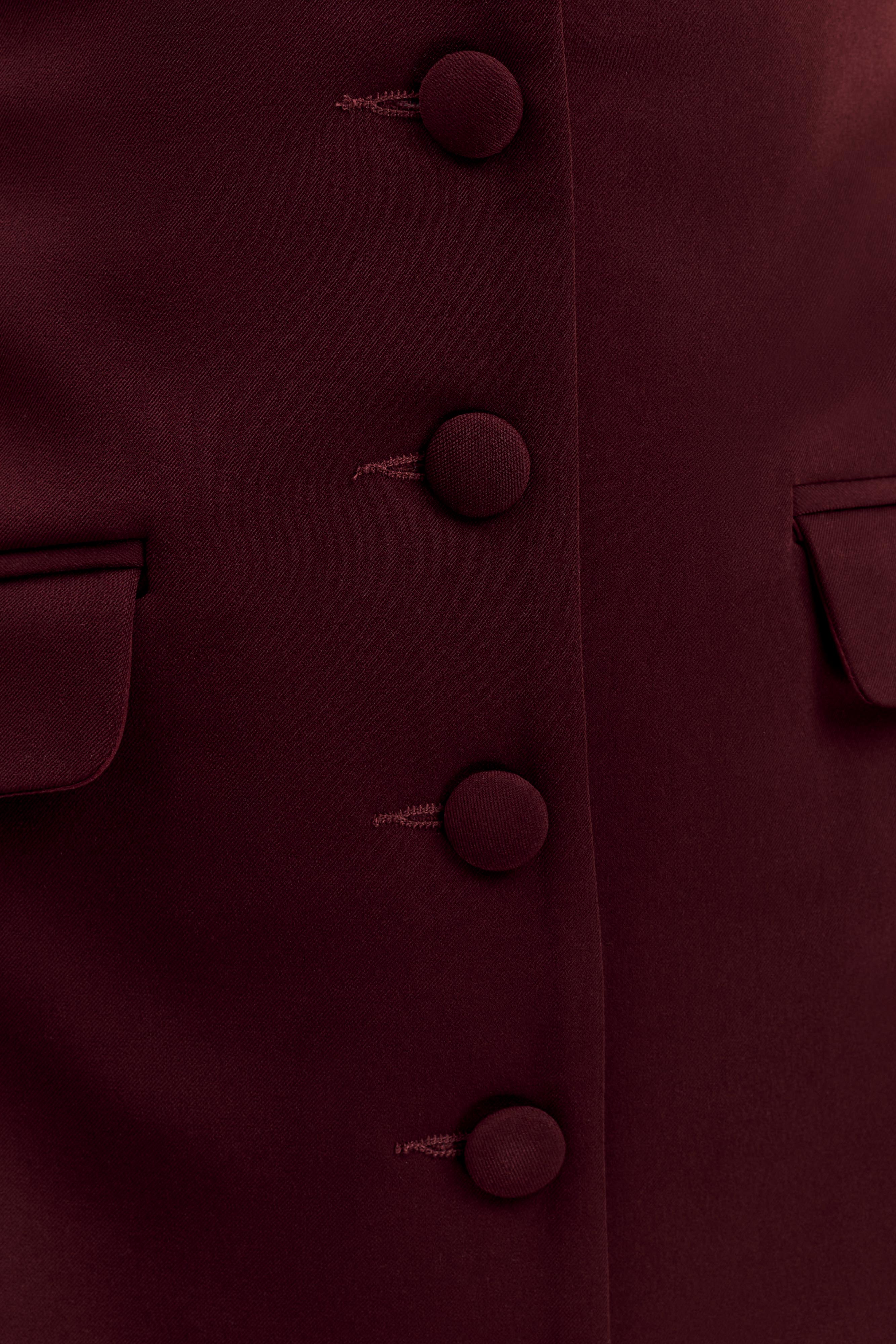 Paolina Collared Suiting Mini Dress - Plum、mySite、solidvoid