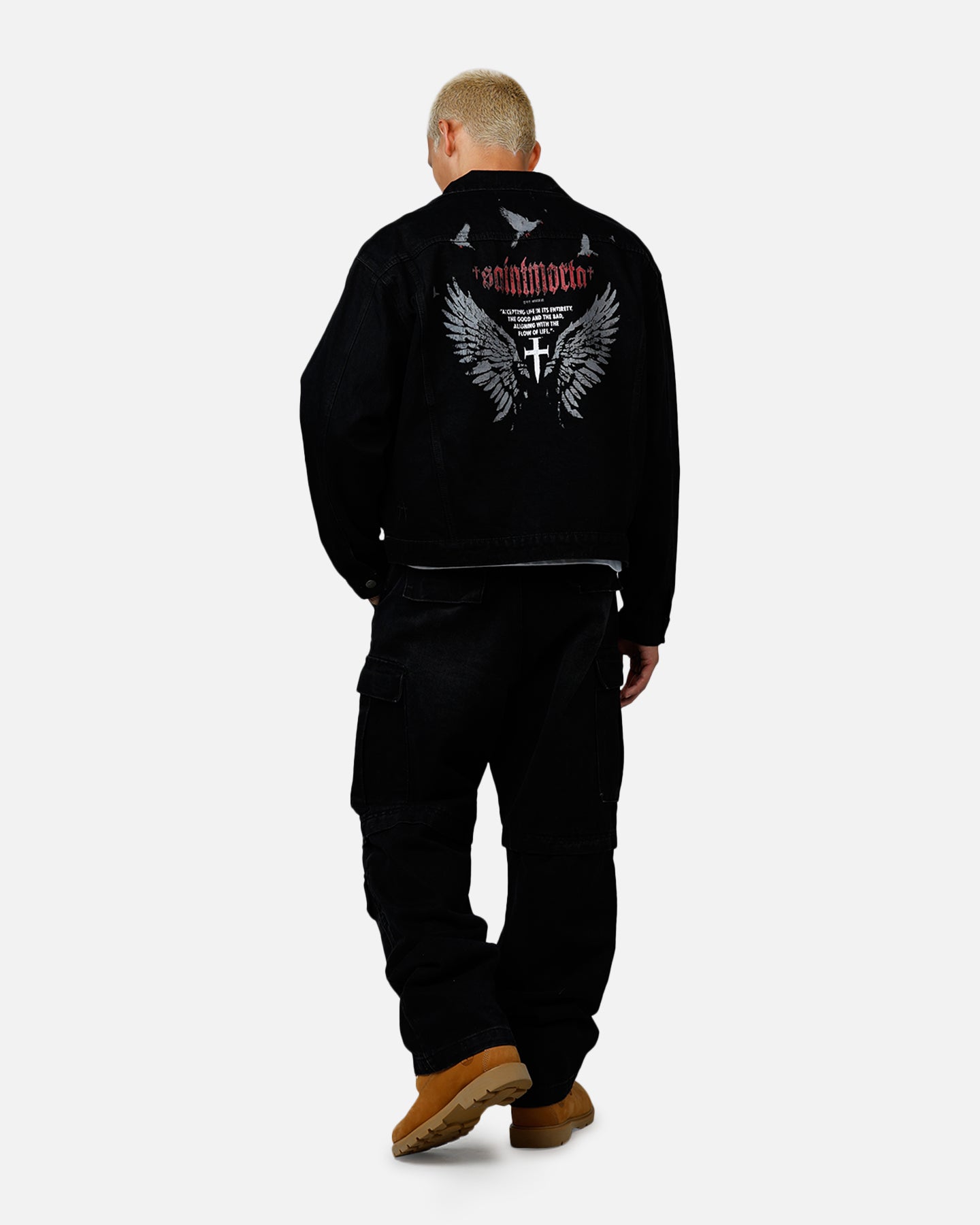 Saint Morta Amorfati Denim Jacket Black Shadow、mySite、zt4zffjzw