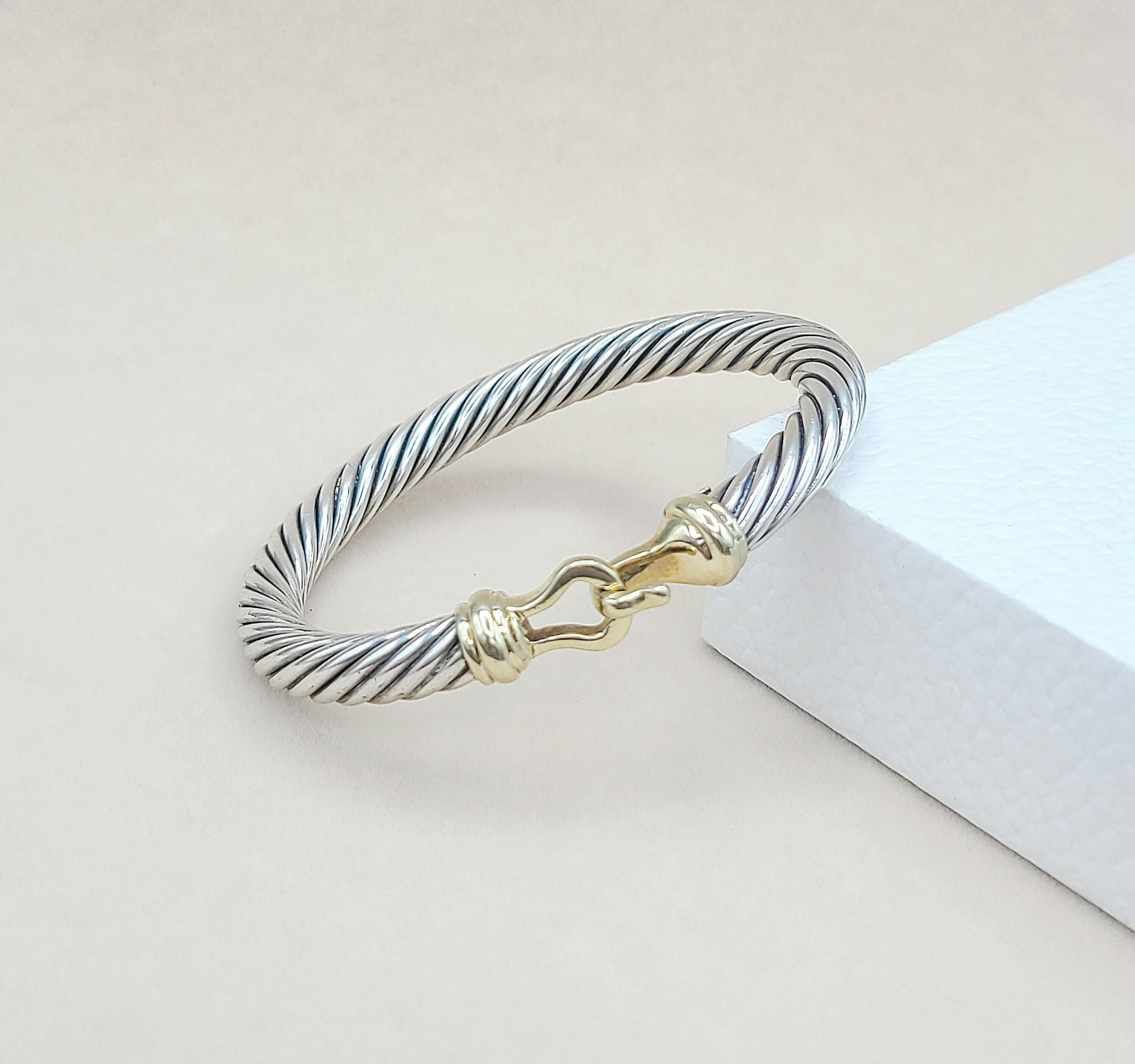 David Yurman Buckle Bracelet 7mm with 14K Gold、mySite、hinf8tx79