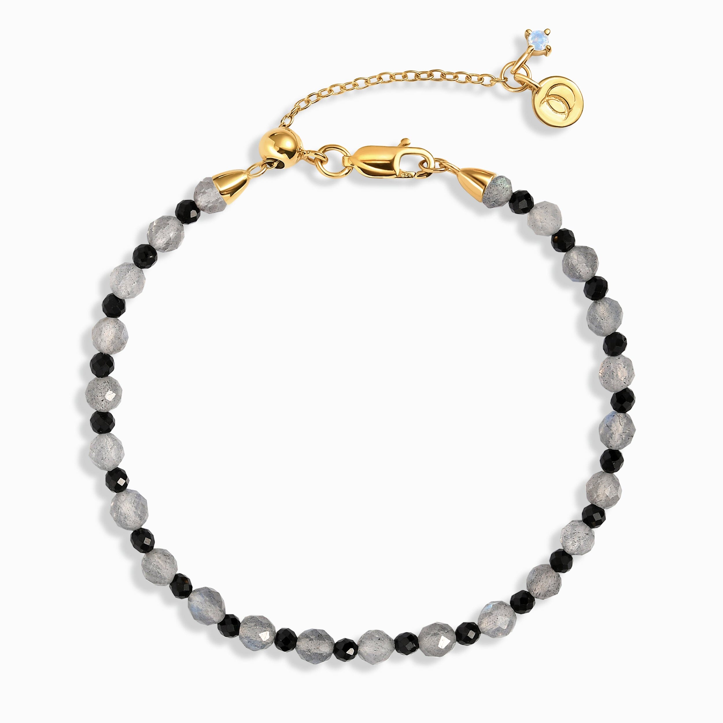 Labradorite Black Spinel Beads Bracelet - Power Shield、mySite、hinf8tx79