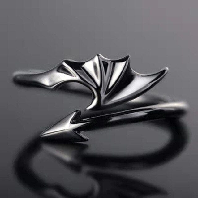 Dragon or Dragon's Tail Ring Black Finish Fashion Adjustable Ring、mySite、g9winljtr