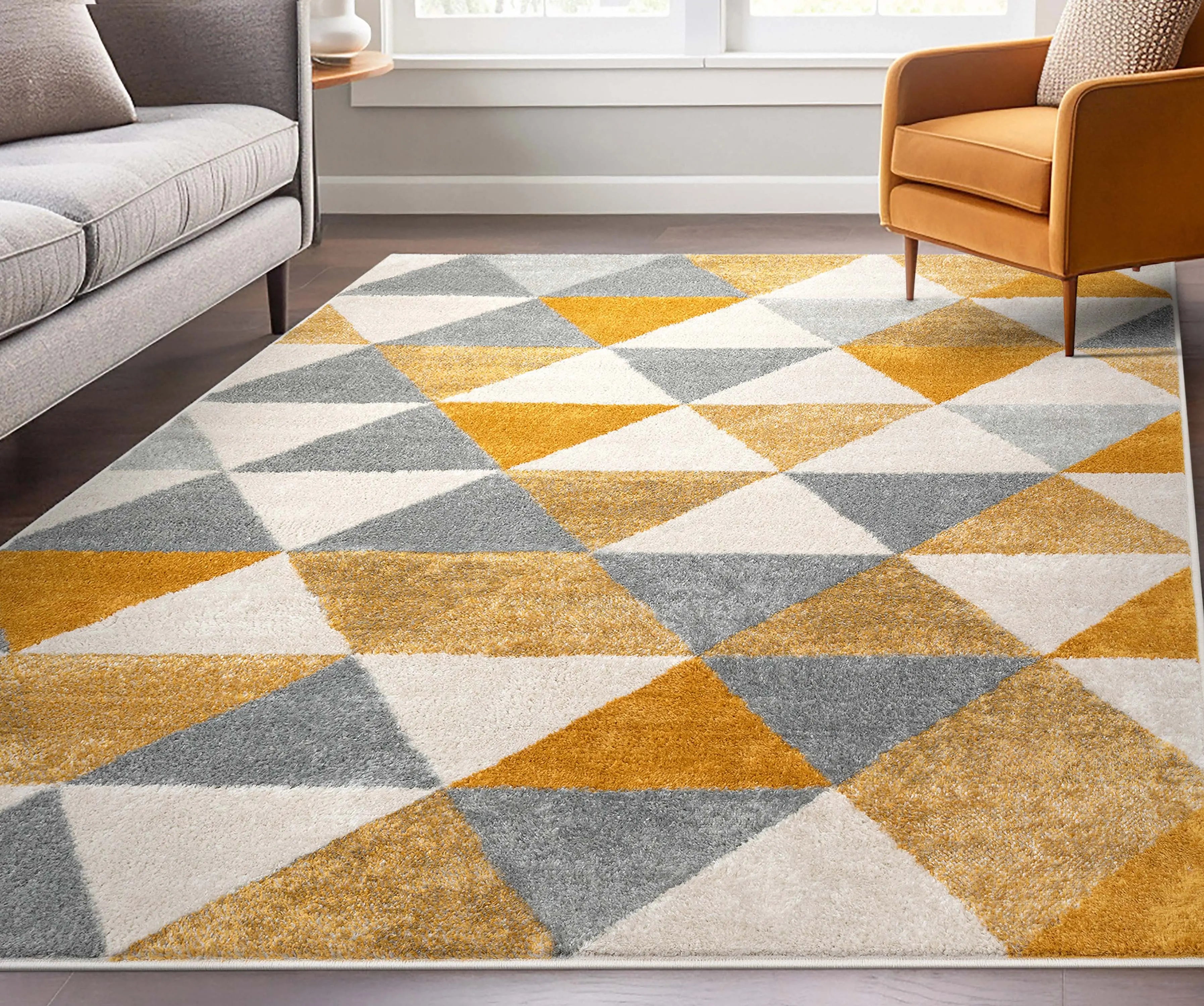Alvin Gold Modern Geometric Rug、mySite、gigharbornorthrealestate