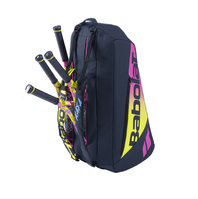 Babolat Pure Aero Rafa 6 Pack Racquet Bag (Black/Yellow/Pink)、mySite、neckold