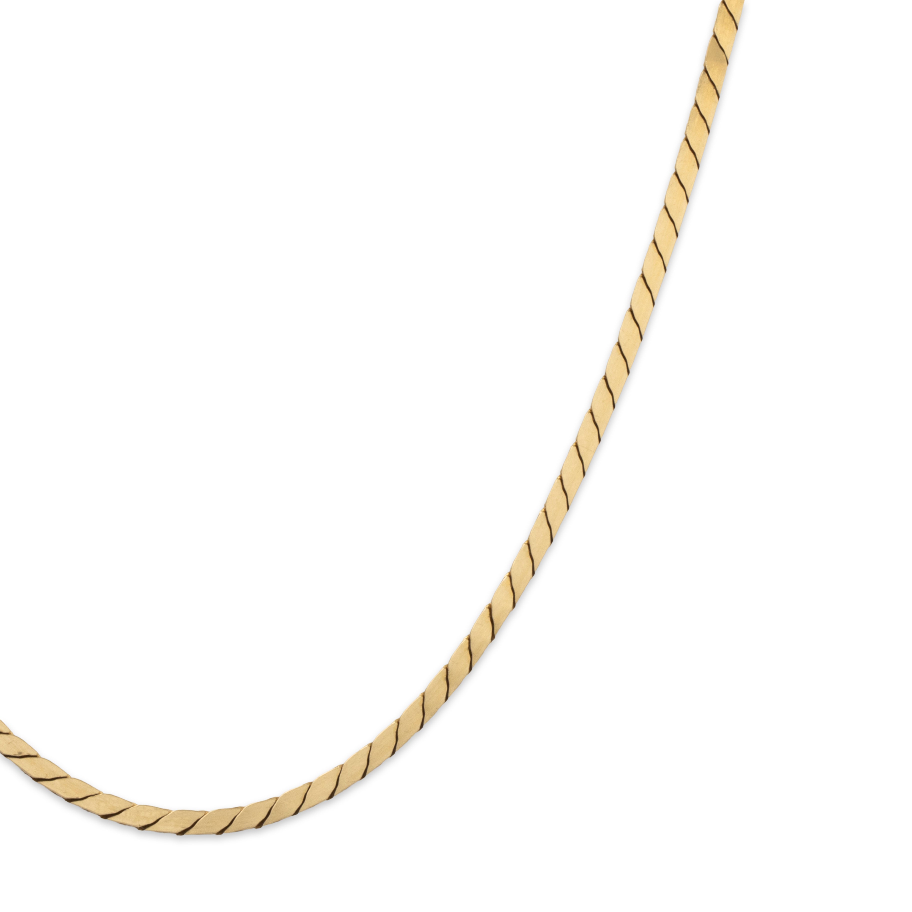 Vintage Italian 14k Yellow Gold Herringbone Chain Necklace 18.25、mySite、hinf8tx79