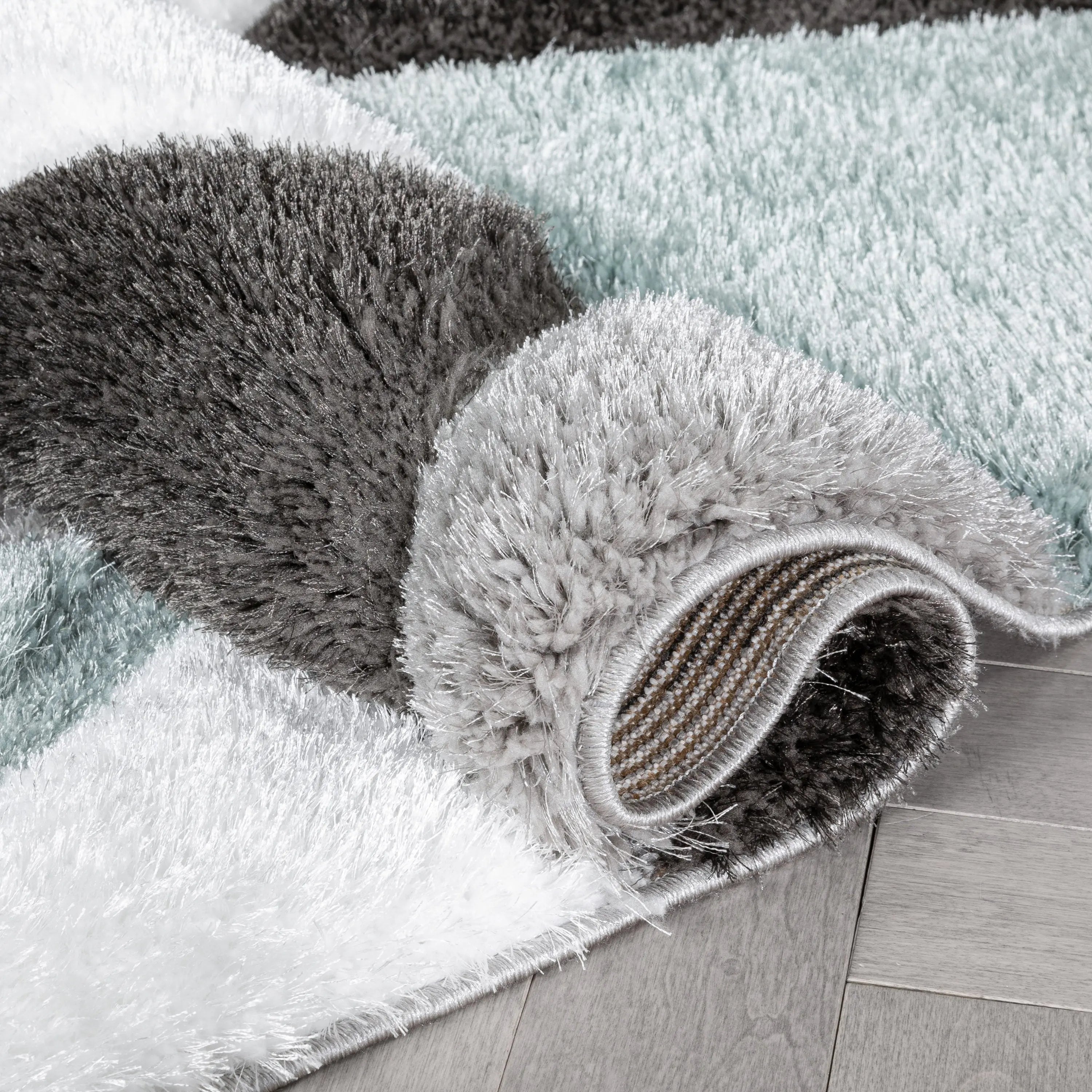 Holland Modern Geometric Light Blue 3D Textured Thick & Soft Shag Rug、mySite、gigharbornorthrealestate