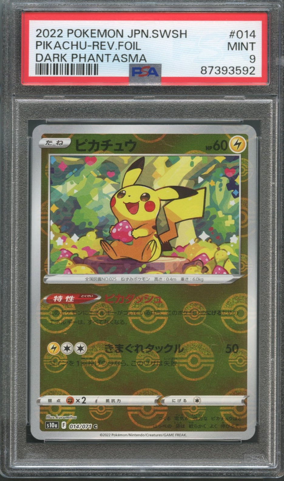 Pikachu #14 PSA 9 Japanese Dark Phantasma、mySite、waistdrama