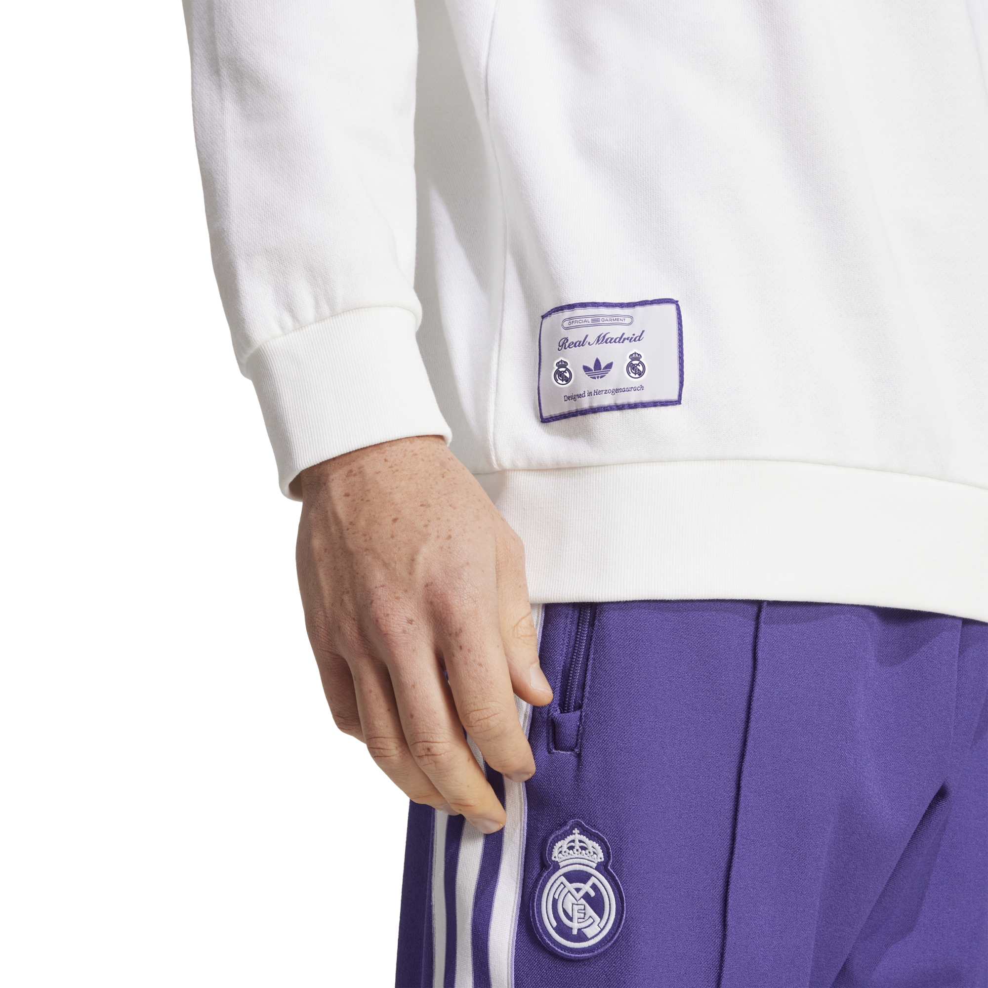 adidas Men's Real Madrid Terrace Icons Half-Zip Top White/Purple、mySite、bottomscart