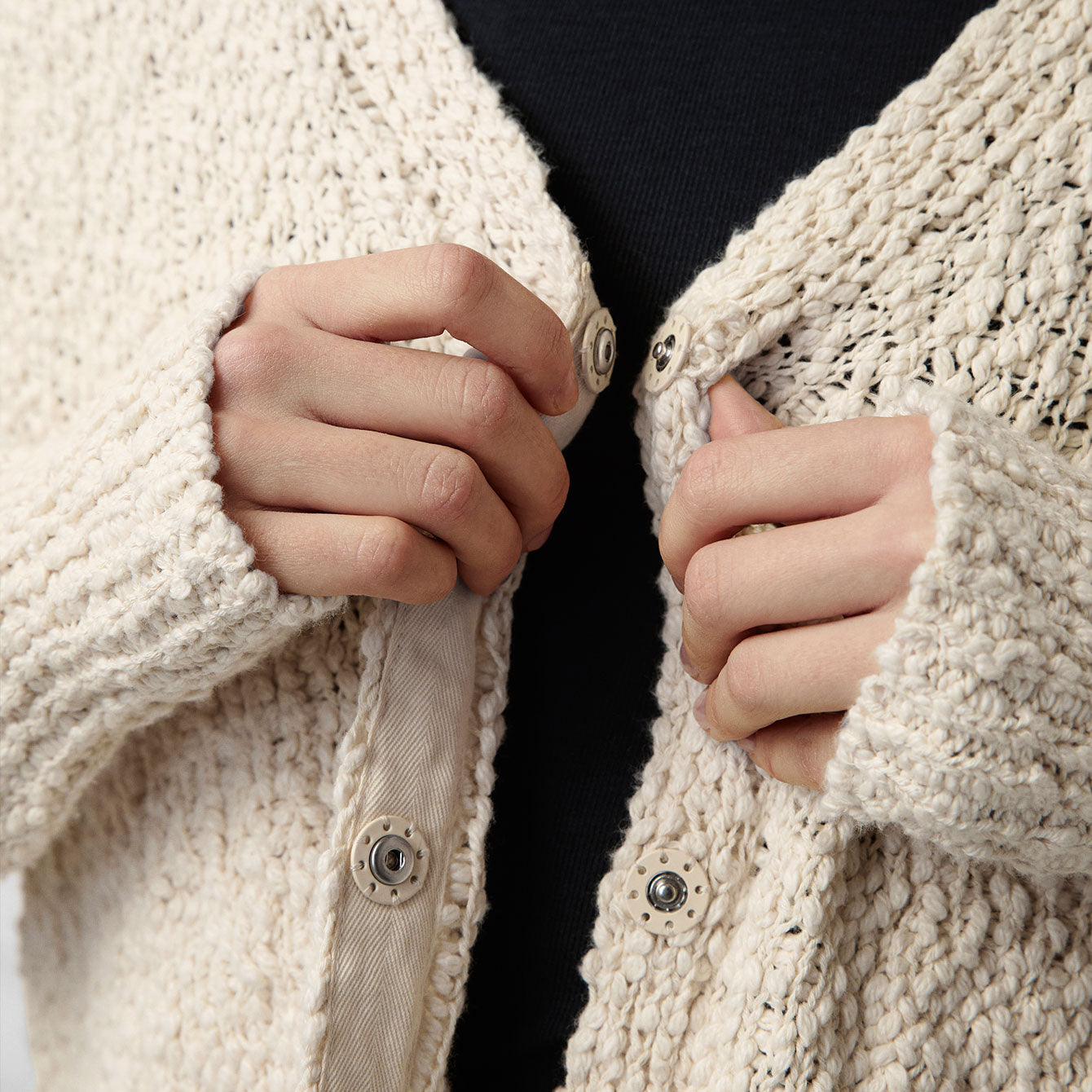 Textured Cotton Snap Front Cardigan、mySite、bengalsvssteelers