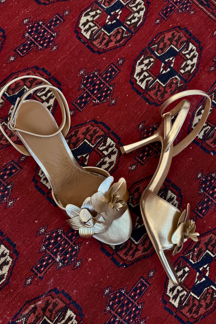 Gold Metallic Flower Heel、mySite、solidvoid