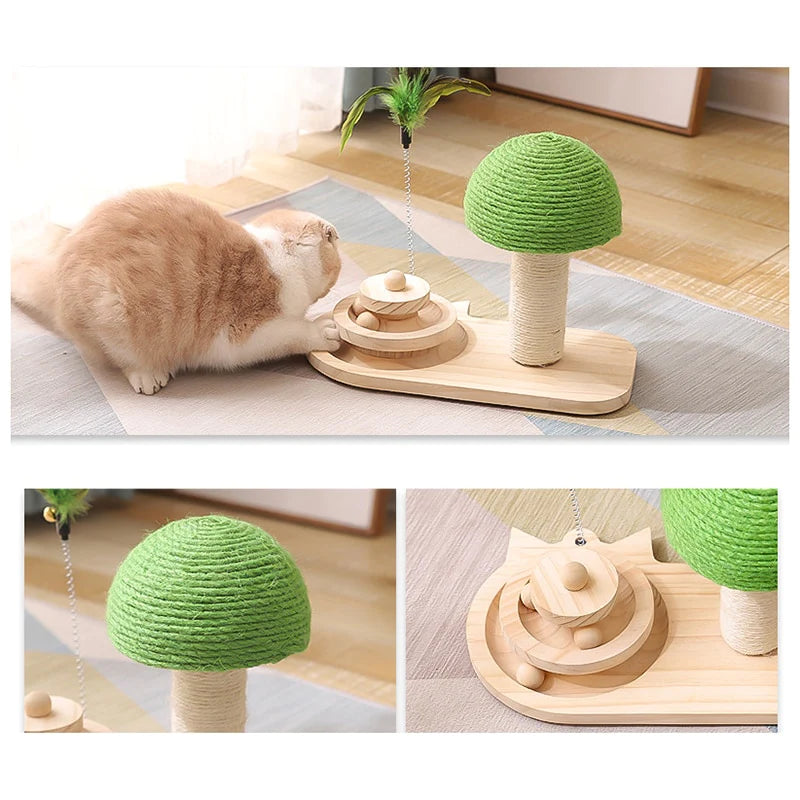 Pet Tree Scratching Post with Feather Toy、mySite、camillekostekn
