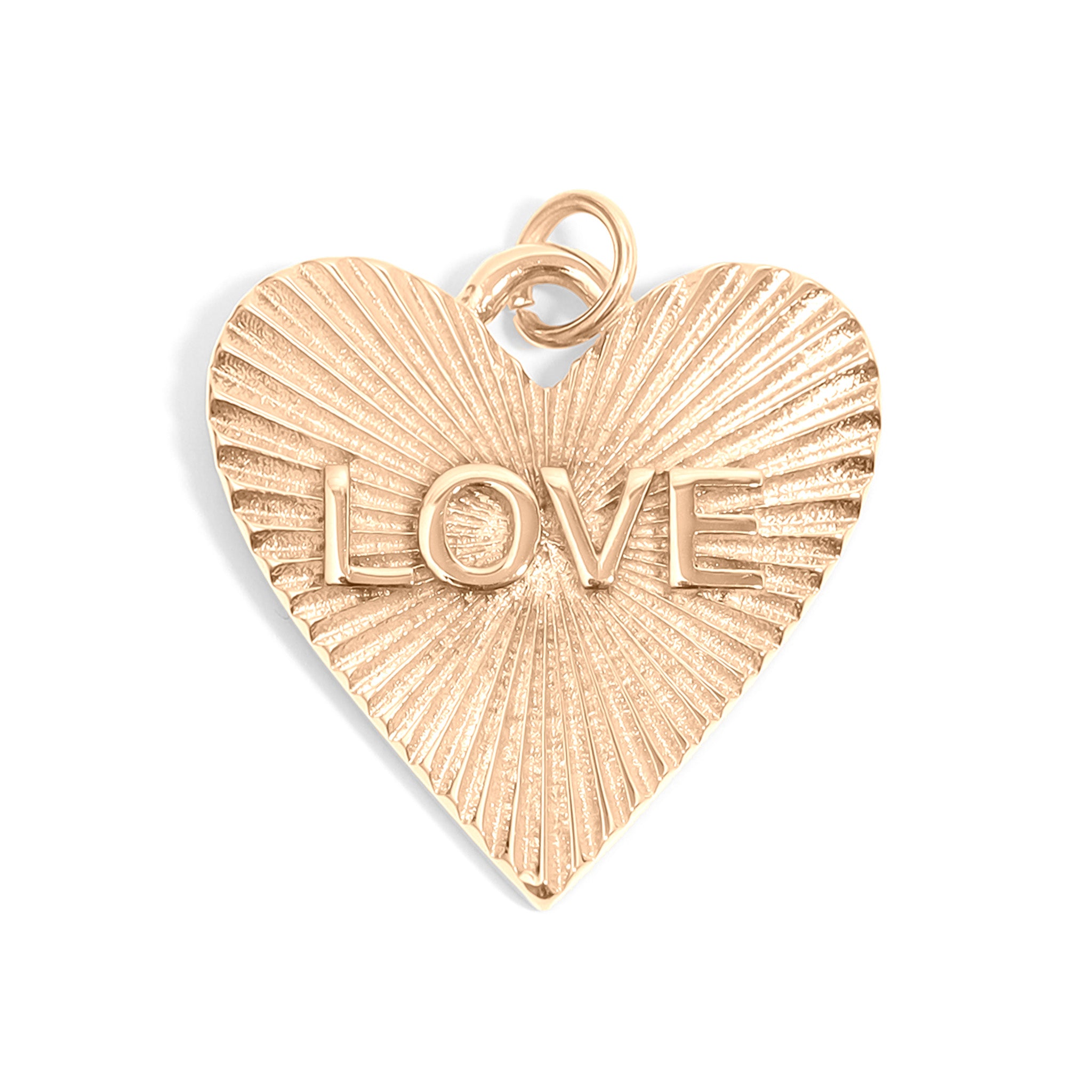 18K Gold PVD Stainless Steel Sunburst Heart Love Charm / PDL0233、mySite、dreamappss
