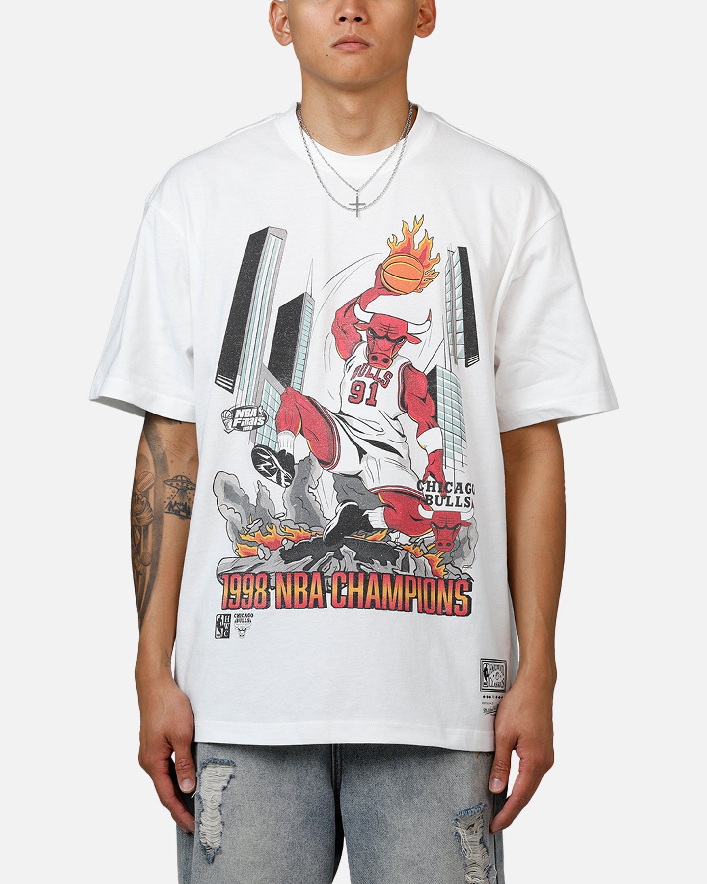 Mitchell & Ness Chicago Bulls Board Beaker T-Shirt Vintage White、mySite、zt4zffjzw