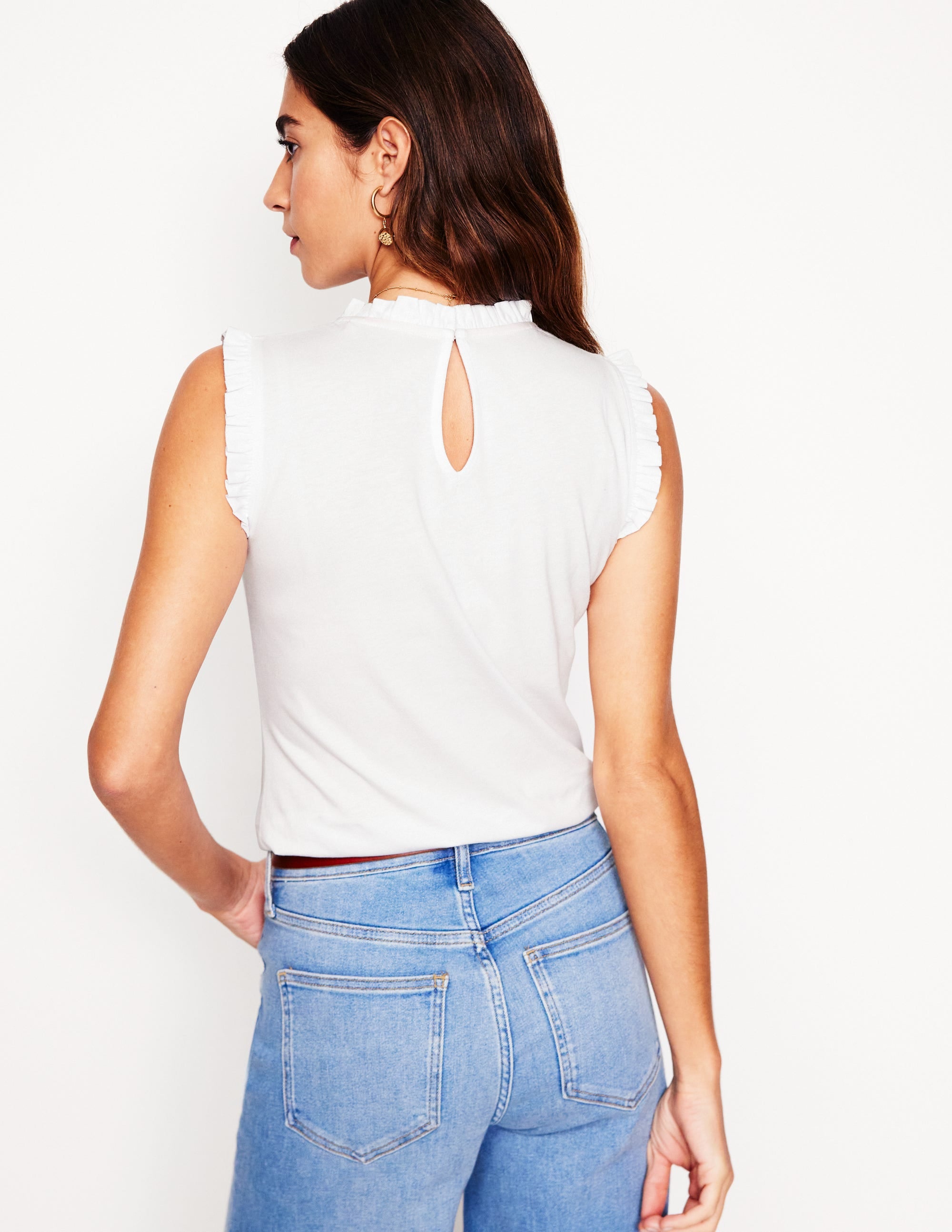  Supersoft Frill Detail Vest-White、mySite、ashleygrahame