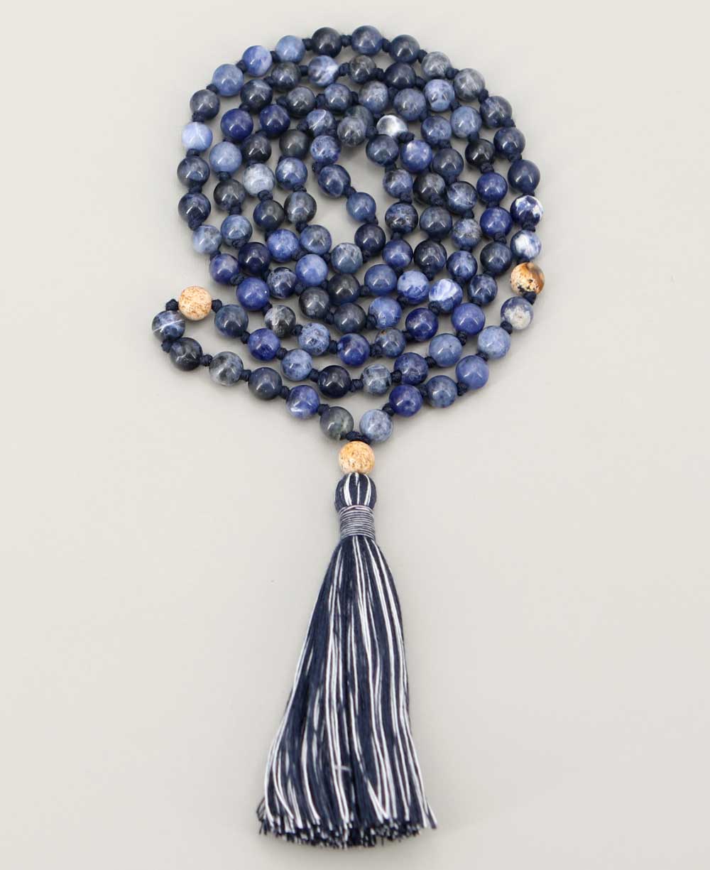 Sodalite and Jasper 108 Beads Meditation Mala, Knotted、mySite、topwebapps