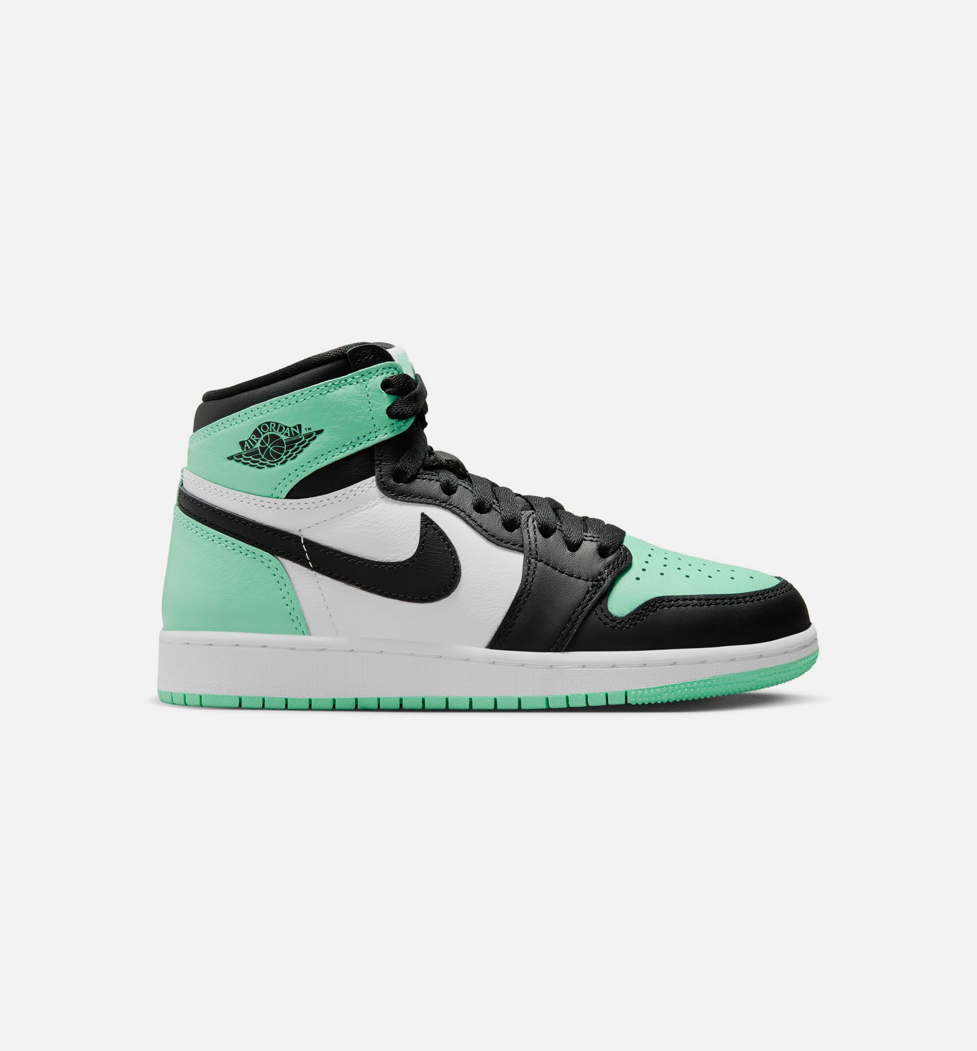 Air Jordan 1 Retro High OG Grade School Lifestyle Shoe - White/Black/Green Glow、mySite、dreamappss