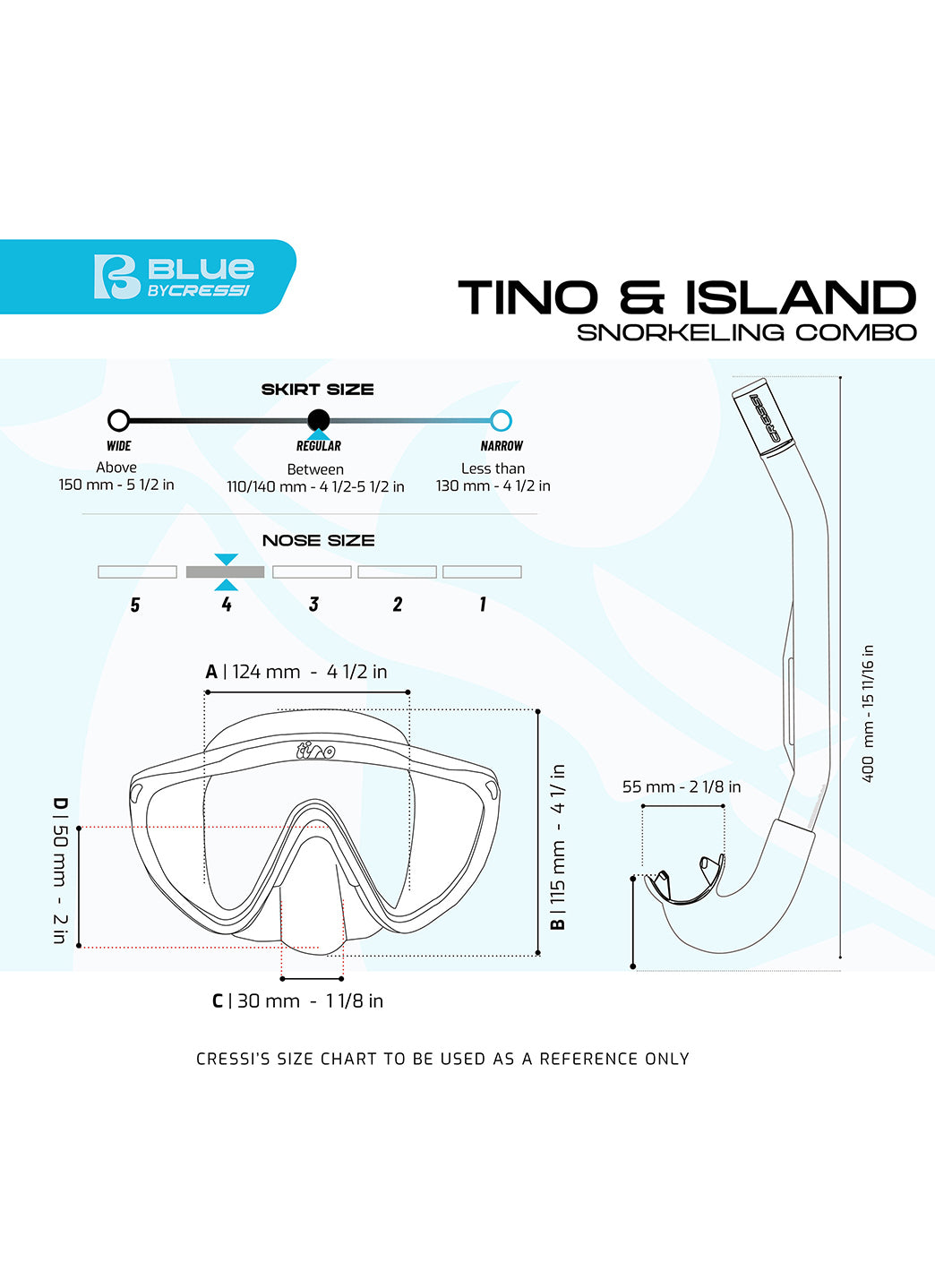 Cressi Tino & Island 2.0 Mask & Snorkle Set、mySite、noshort