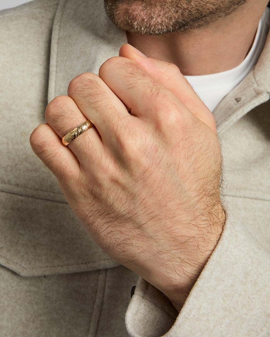  14K Gold Men's Claddagh Wedding Band