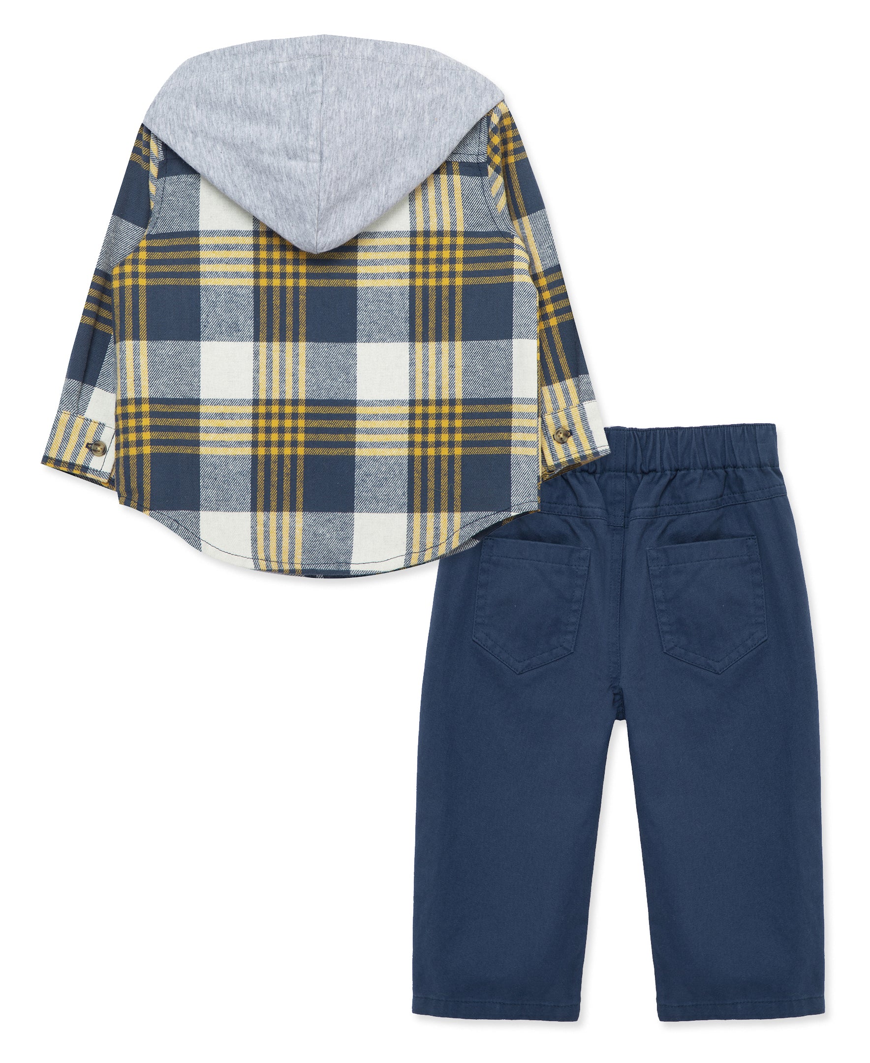  Navy Plaid Woven Pant Set (2T-4T)、mySite、layawaytickets