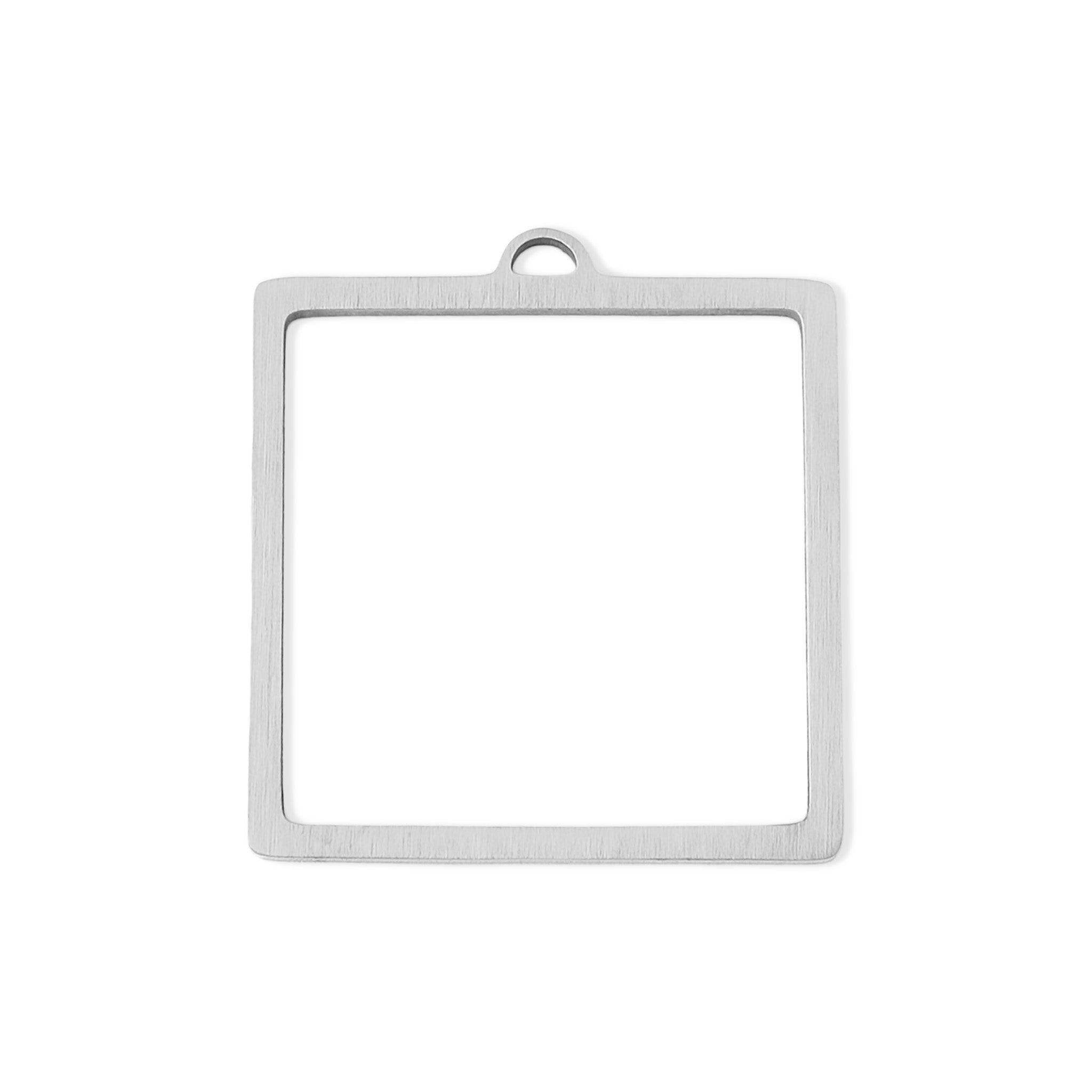 18K PVD Coated Stainless Steel Open Back Square Bezel Pendant / PDL0146、mySite、dreamappss