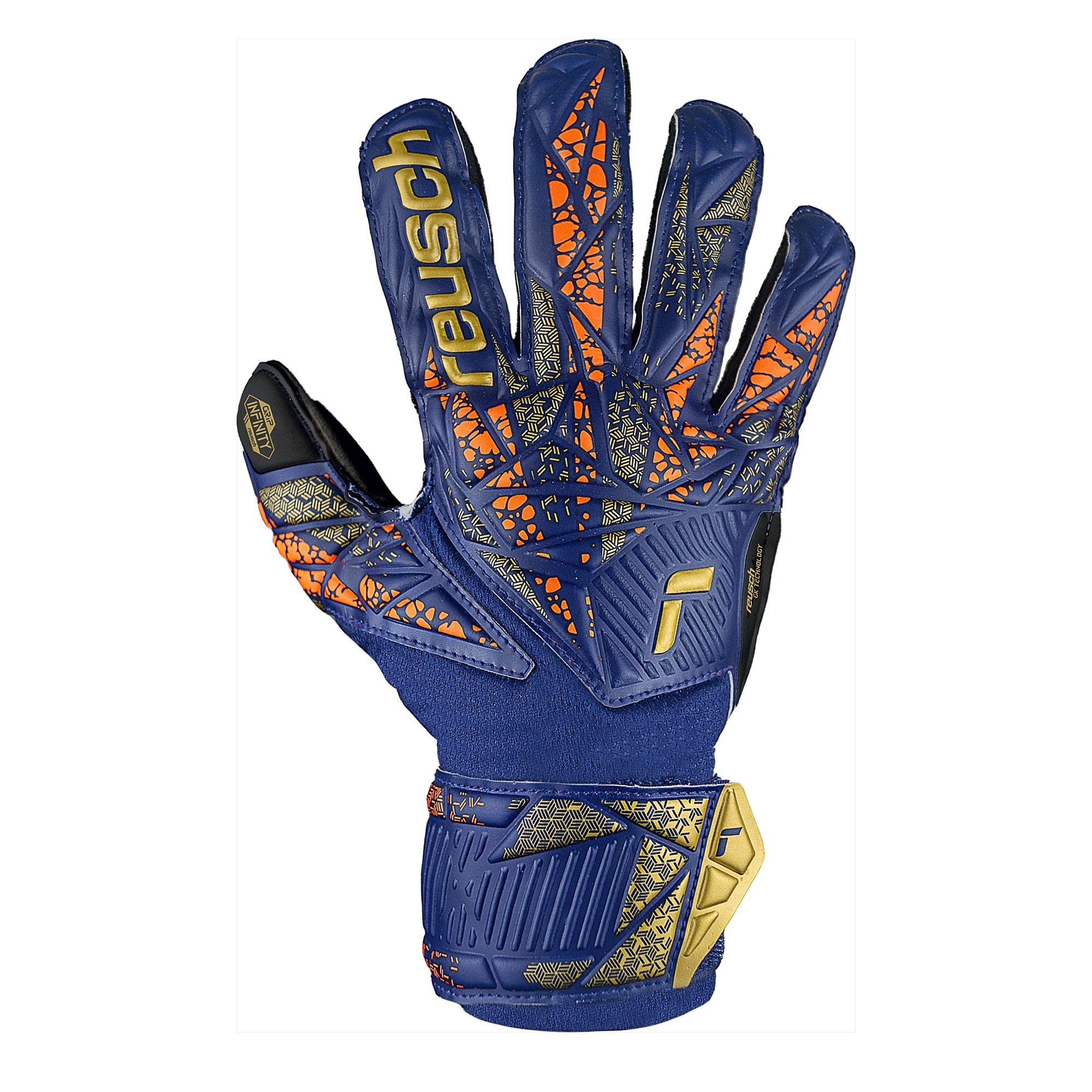 Reusch Kids Attrakt Infinity Fingersave Goalkeeper Gloves Gold/Black、mySite、bottomscart