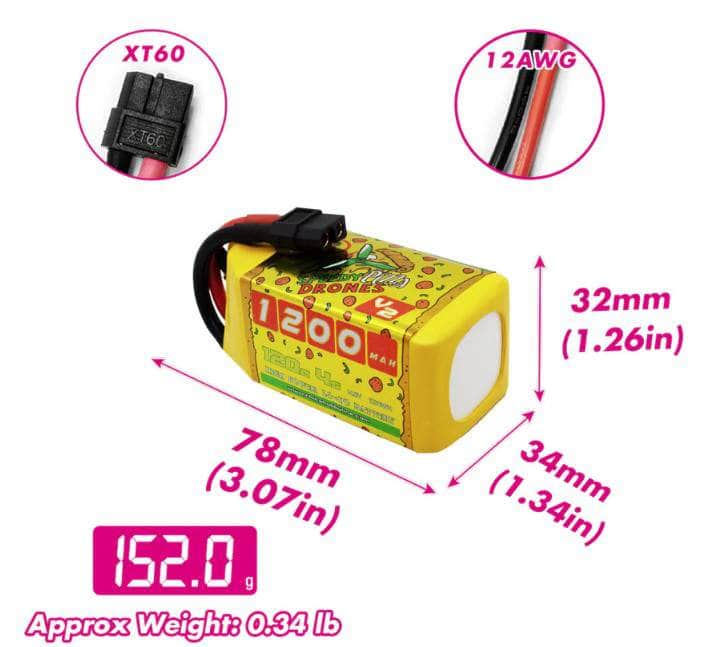  CNHL SpeedyPizza 14.8V 4S 1200mAh 120C LiPo Battery - XT60、mySite、merchandisen