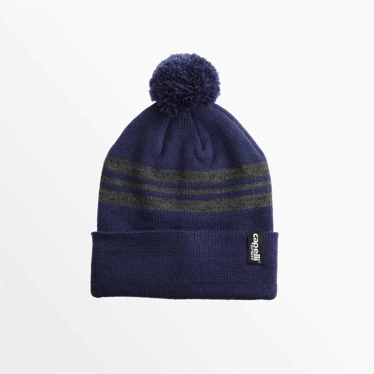 YOUTH STRIPED POM BEANIE