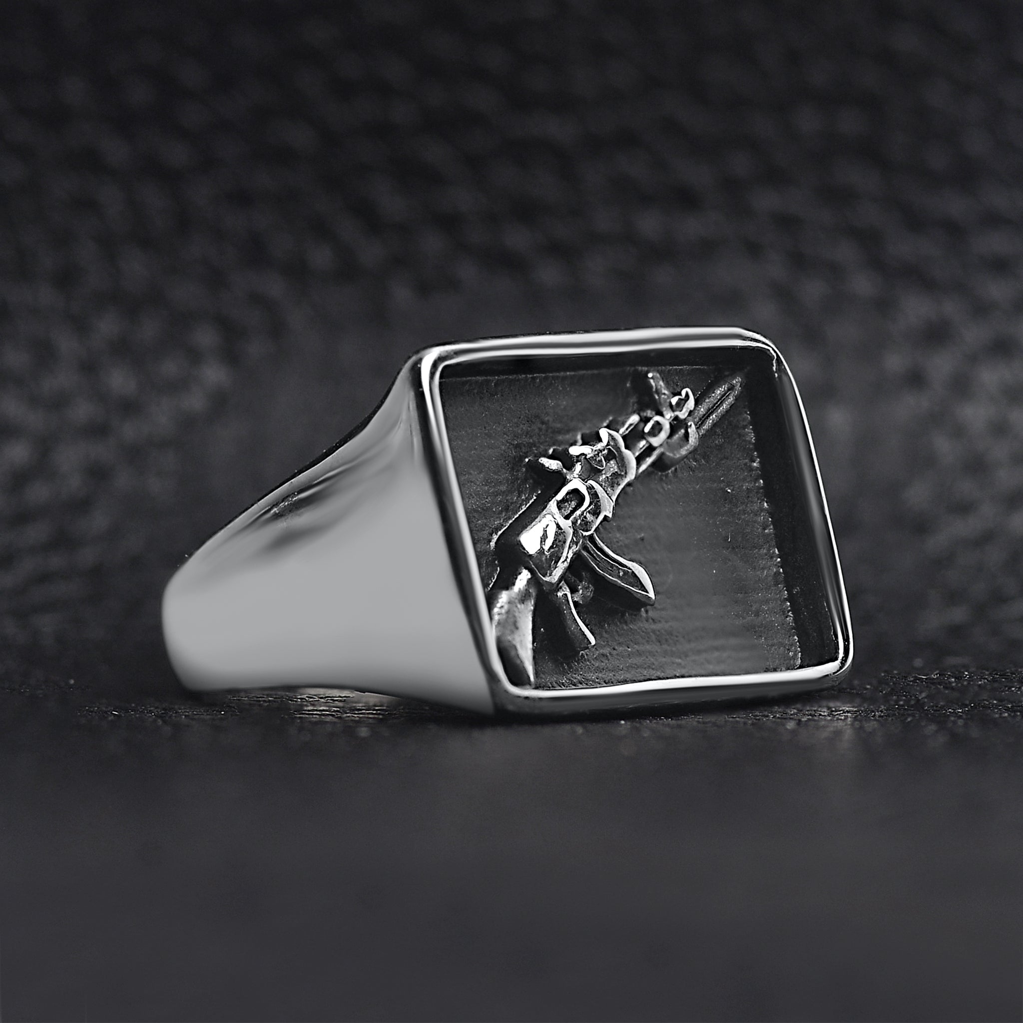 Stainless Steel AK-47 Gun Signet Ring / SCR4078、mySite、dreamappss