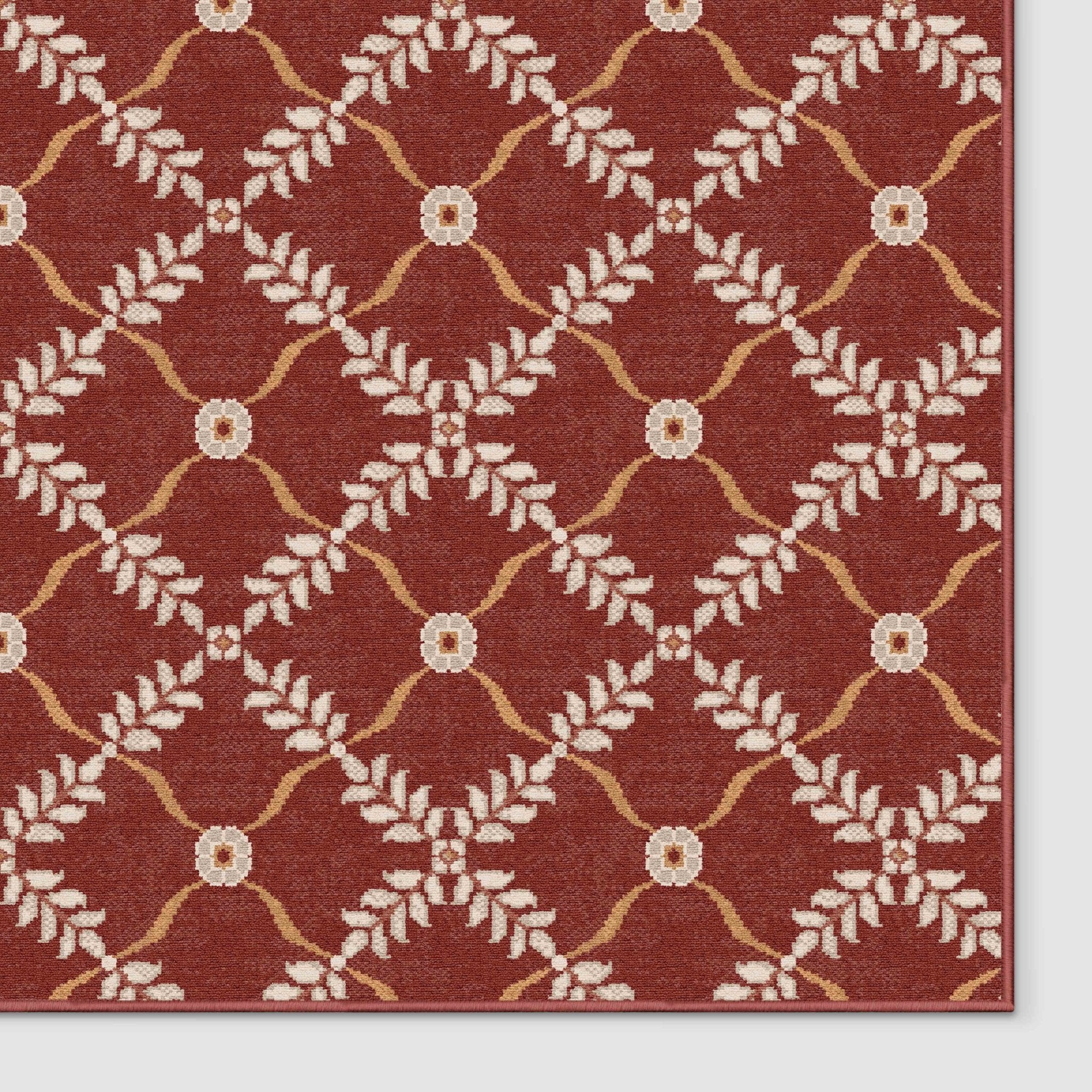 Aldwyn Custom Rug - Traditional Lattice Pattern, Easy Clean, Low Pile, Personalized Sizes、mySite、gigharbornorthrealestate