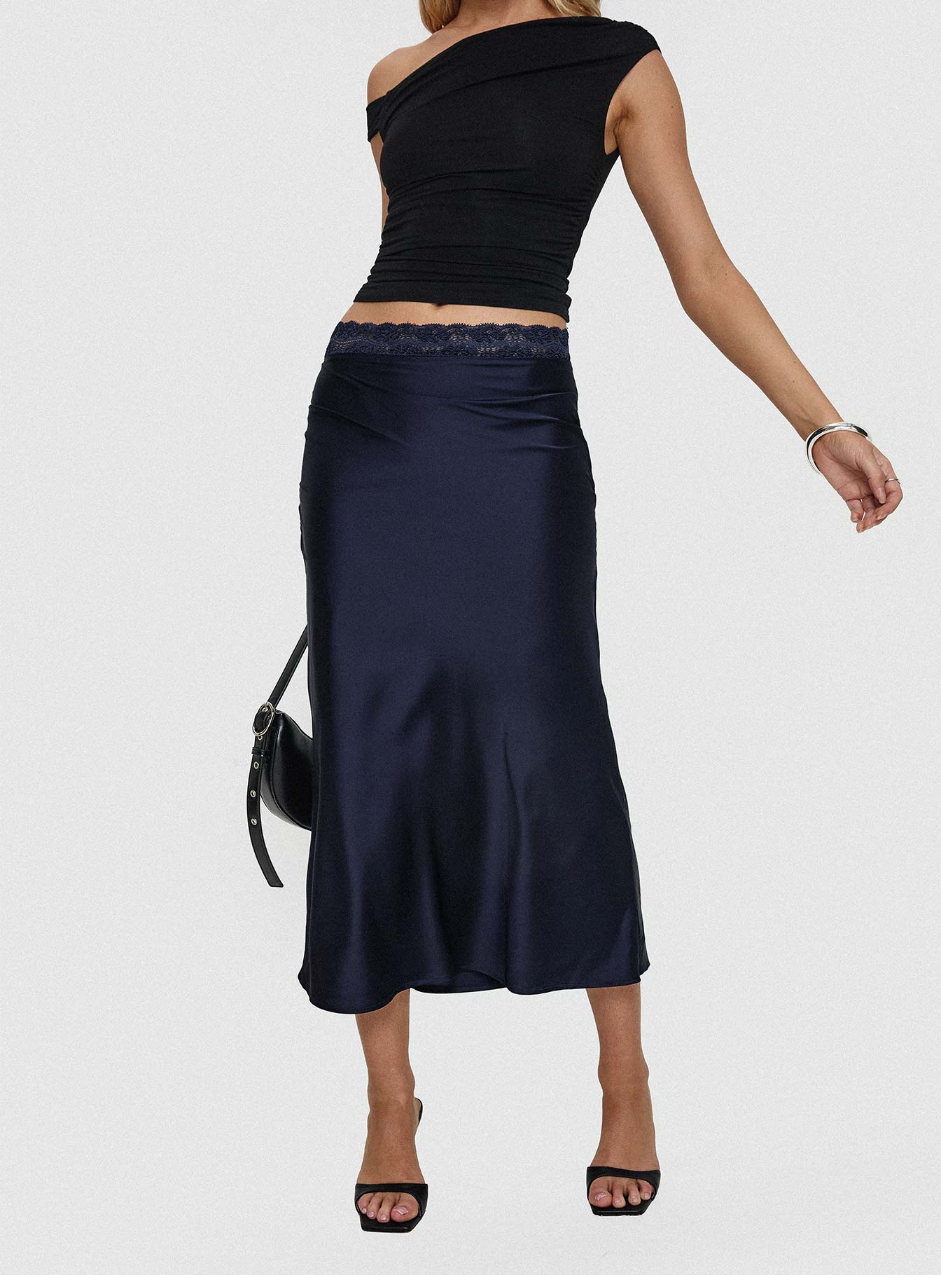 The Charmaine Maxi Skirt Navy、mySite、solidvoid