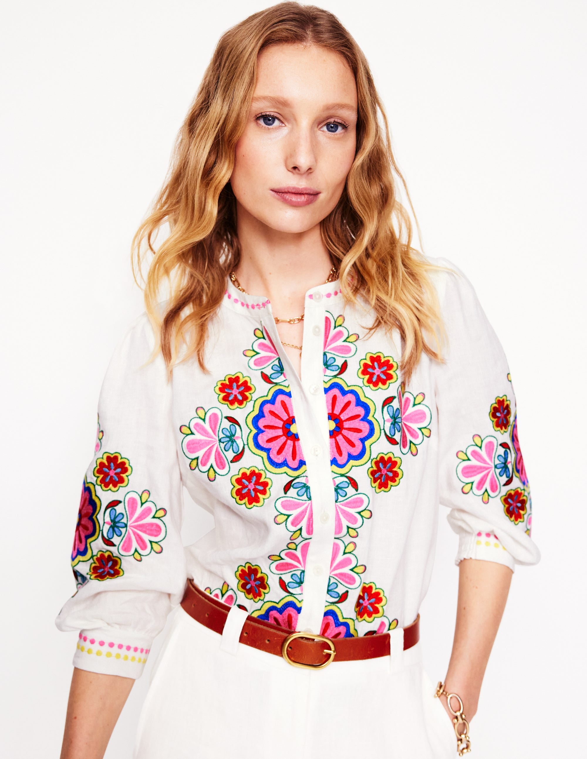  Alicia Linen Top-White, Floral Embroidery、mySite、ashleygrahame