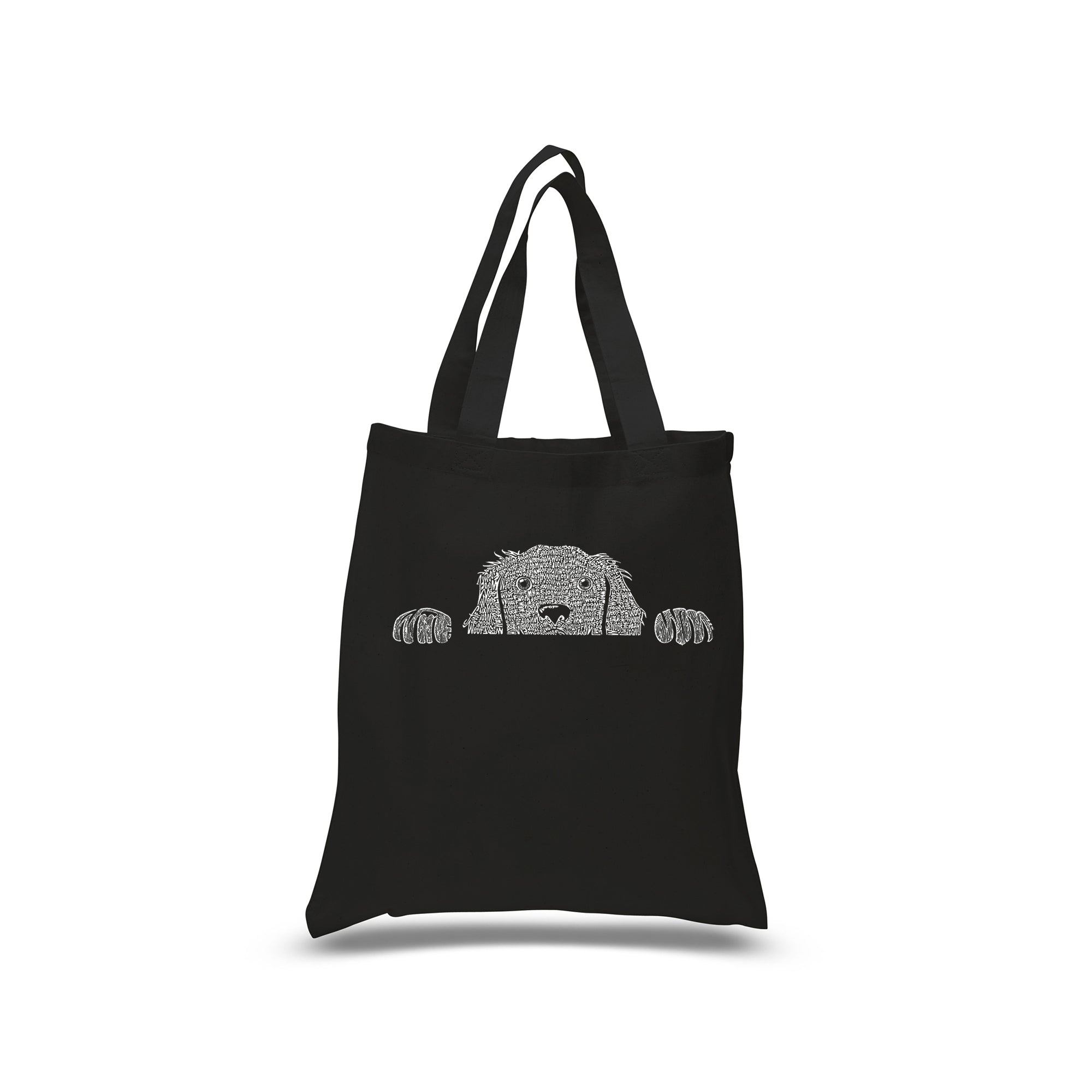 Peeking Dog - Small Word Art Tote Bag、mySite、camillekostekn