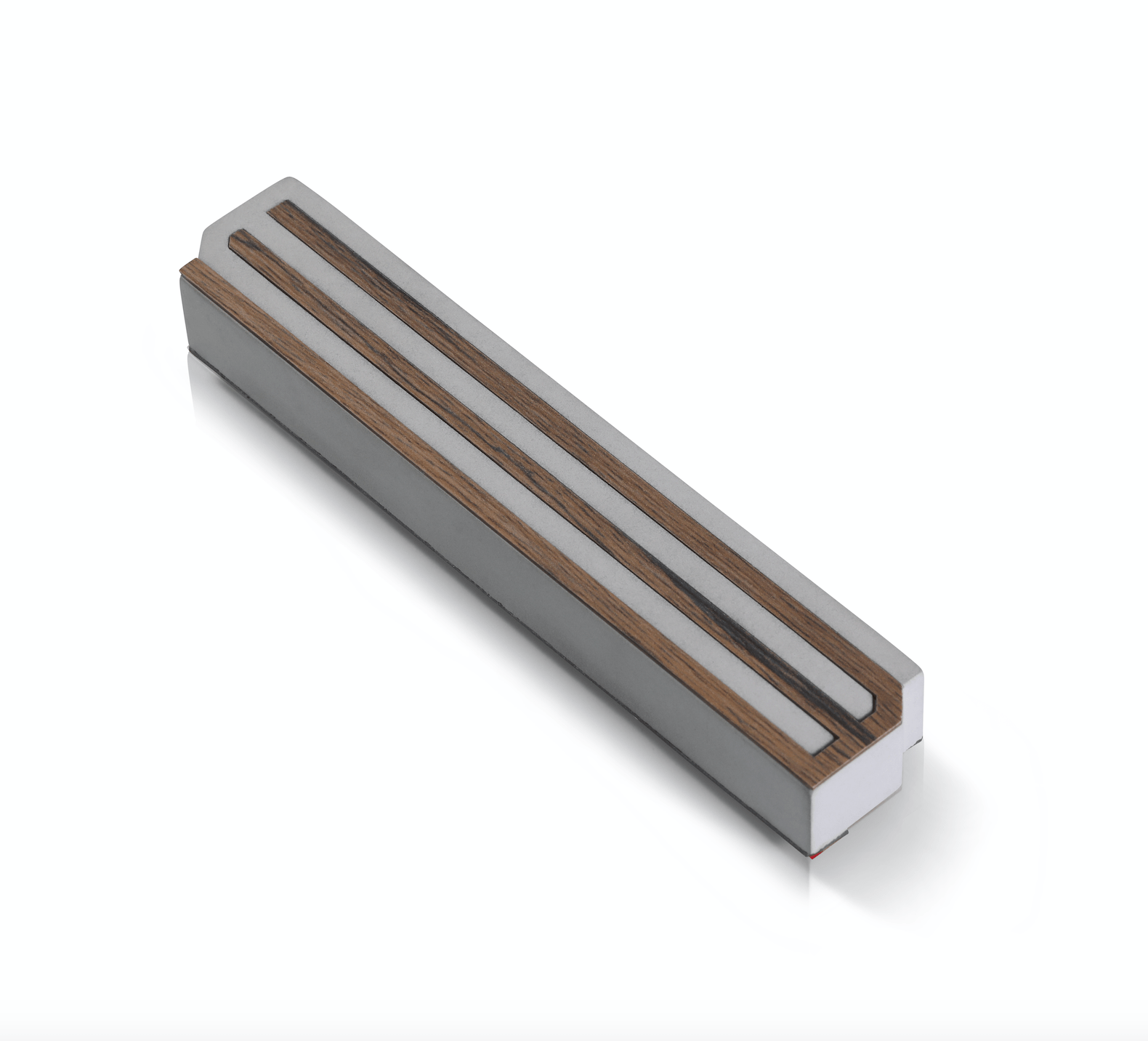 Long Shin Light Gray Cement and Wood Mezuzah - By The Israel Museum、mySite、topwebapps