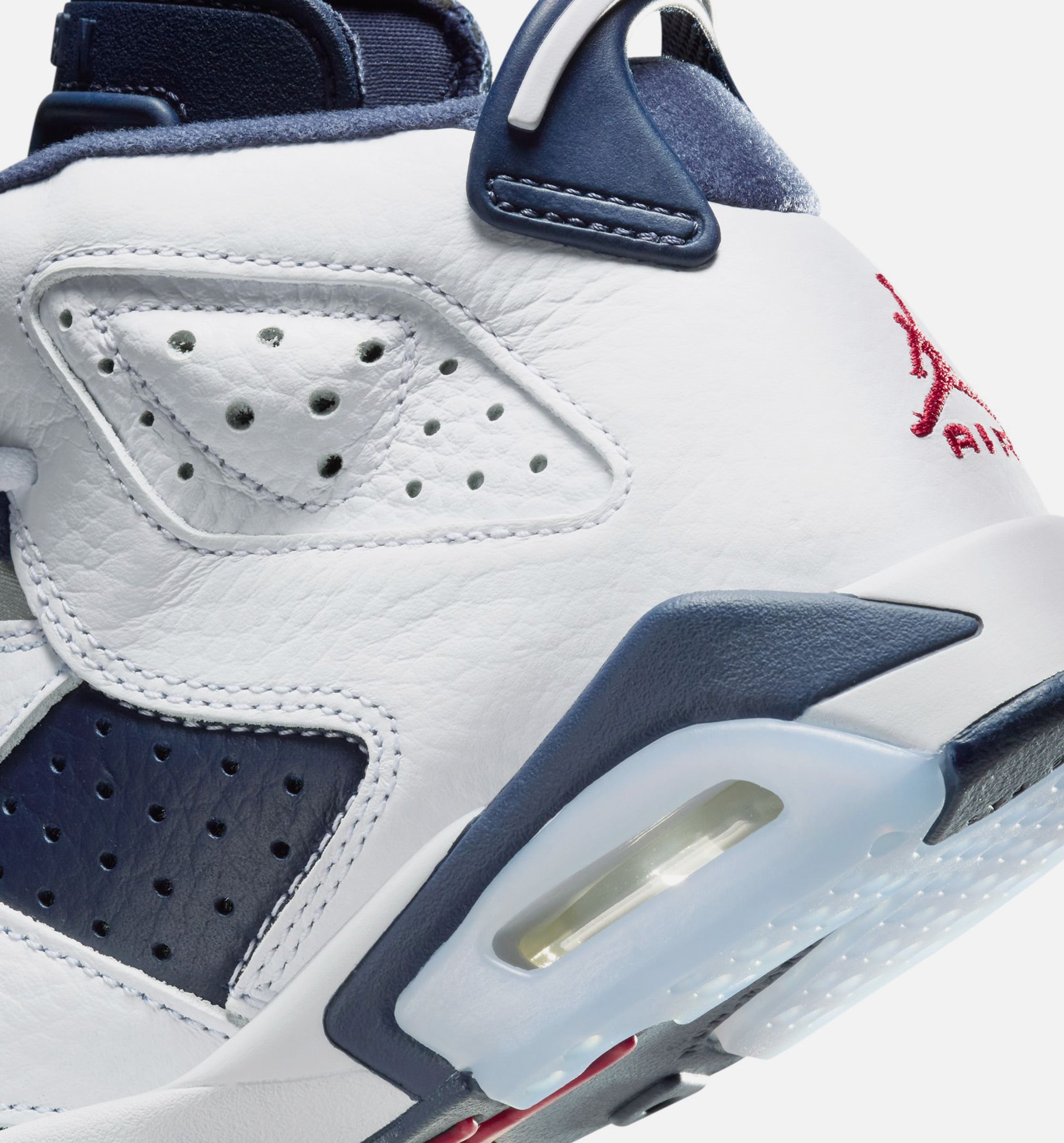 Air Jordan 6 Retro White and Midnight Navy Grade School Lifestyle Shoe - White/Varsity Red/Midnight Navy、mySite、dreamappss