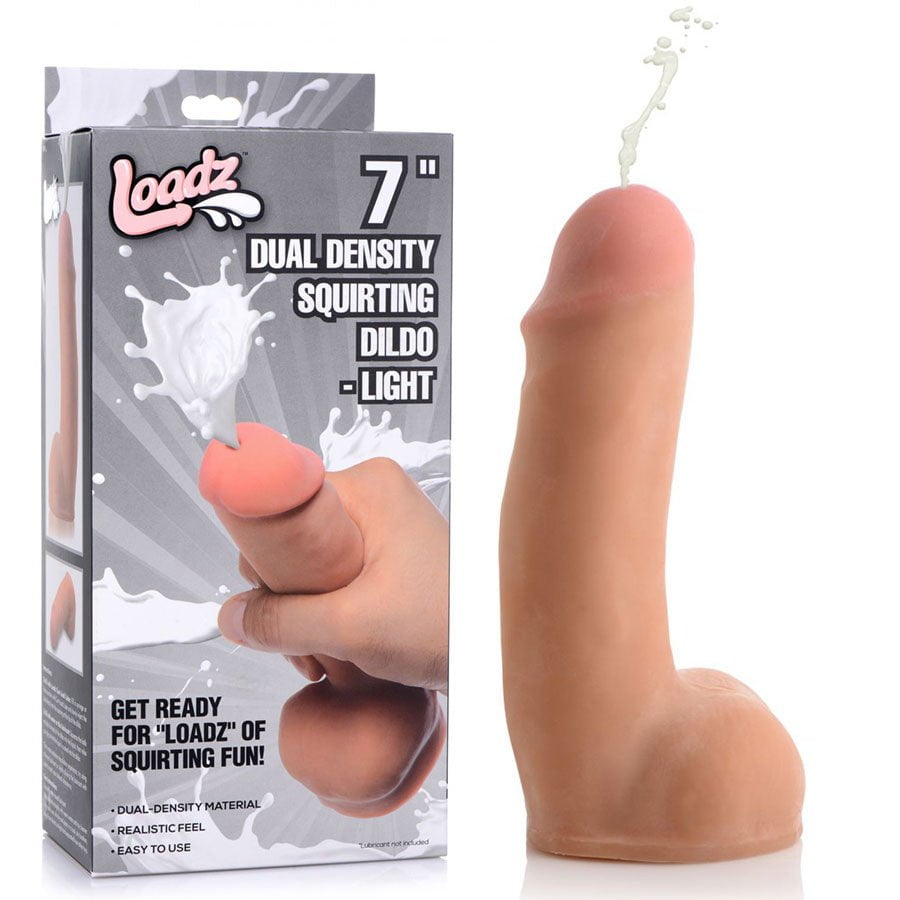 Loadz Natural 7 Inch Realistic Dual Density Squirting Dildo with Balls、mySite、bottomscart
