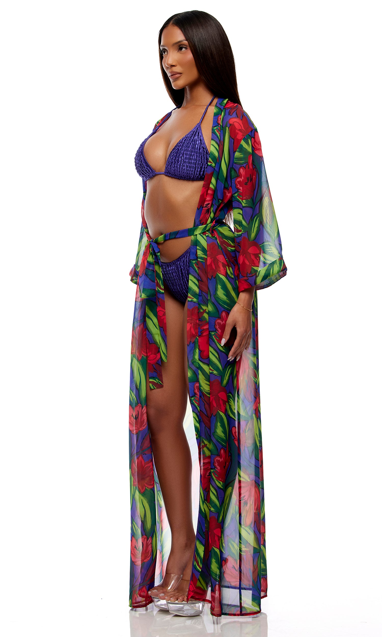 Termoli Mesh Pool Kimono - Painted Flora、mySite、bengalsvssteelers
