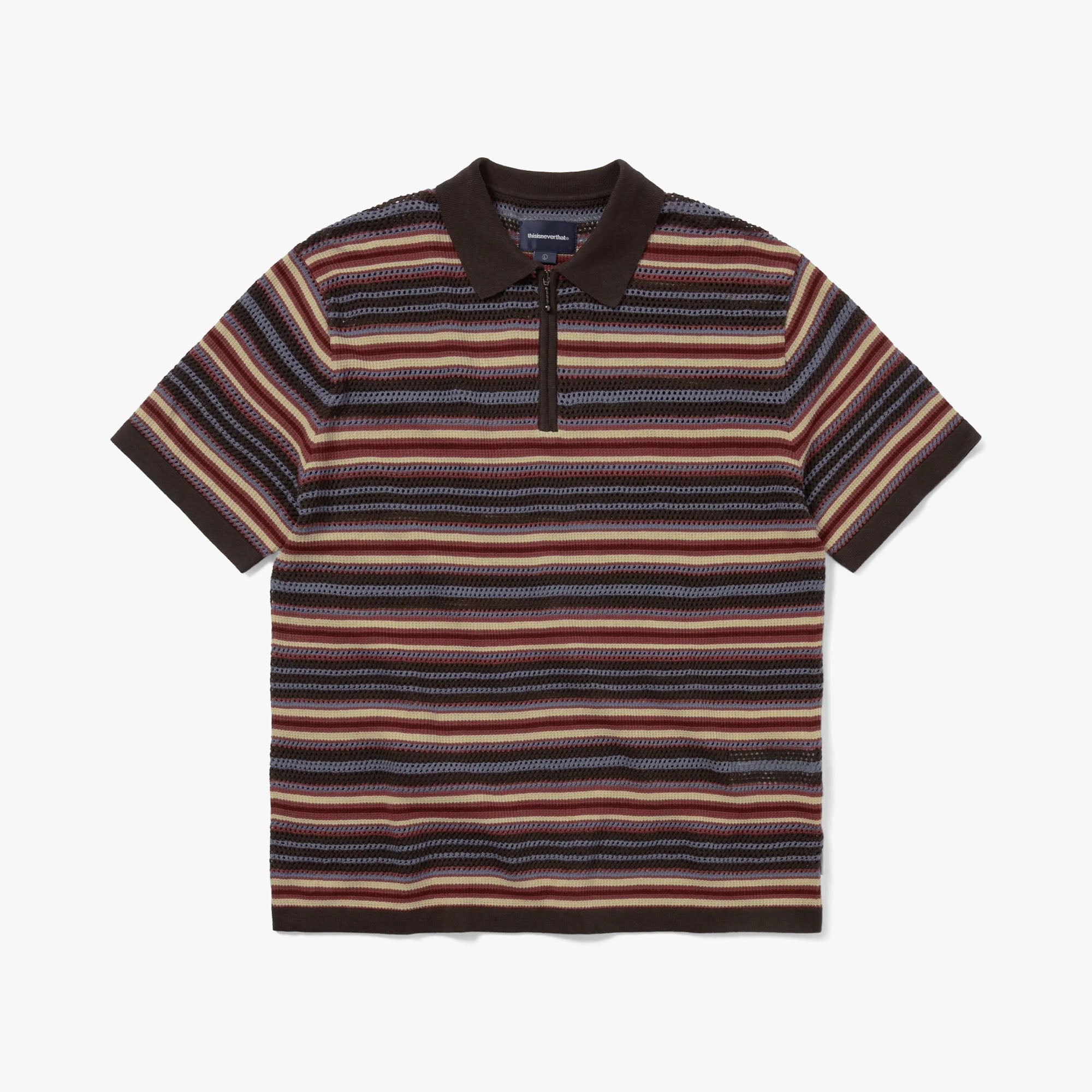  thisisneverthat Striped Knit Polo Red、mySite、merchandisen