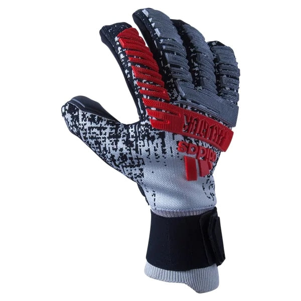 adidas Men's Predator Pro Fingersave Goalkeeper Gloves Silver Metallic/Black/Hi-Res Red、mySite、noshort