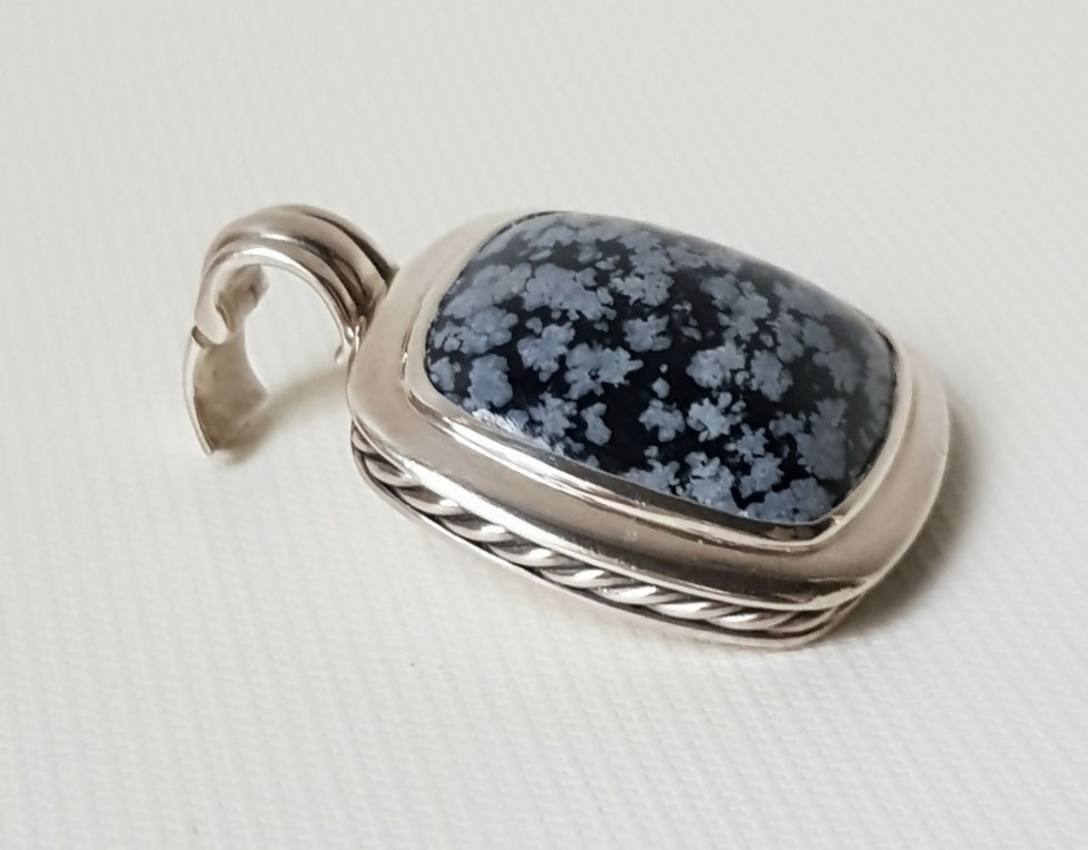 David Yurman Albion Pendant 鈥?27mm Snowflake Obsidian、mySite、hinf8tx79