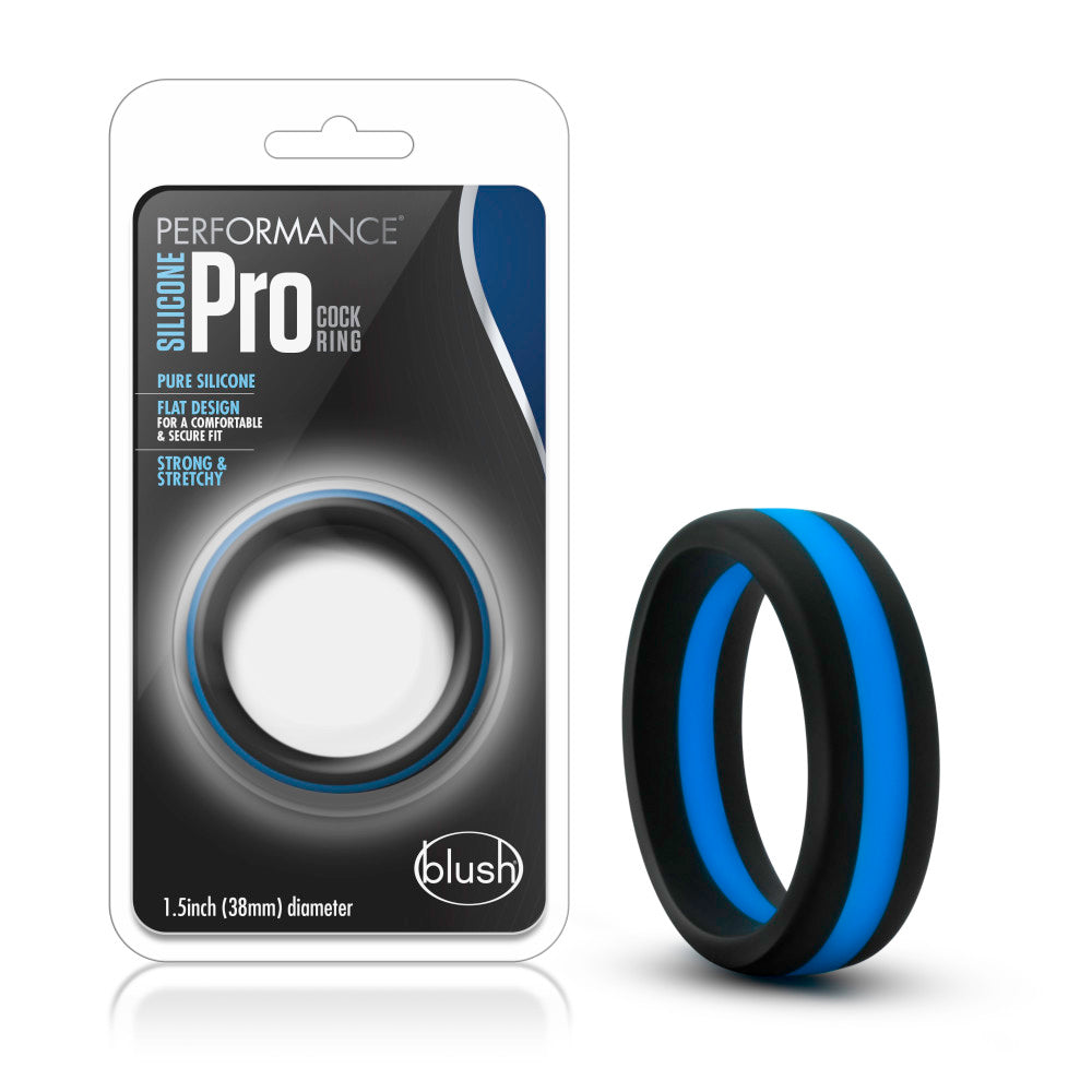 Performance By Blush® | Pro: Blue & Black Penis Ring - Made with Puria™ Silicone、mySite、bottomscart